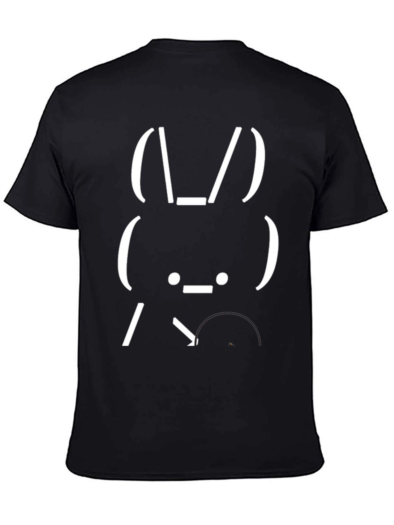 Funny Bunny ASCII Art Graphic T-Shirt - Black