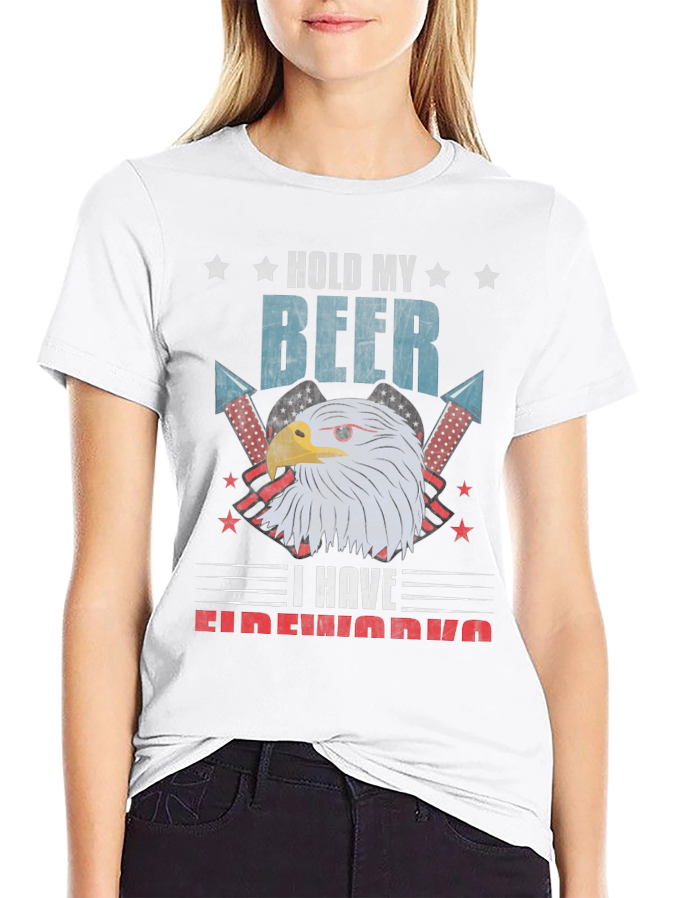 Hold My Beer Fireworks Patriotic Eagle T-Shirt