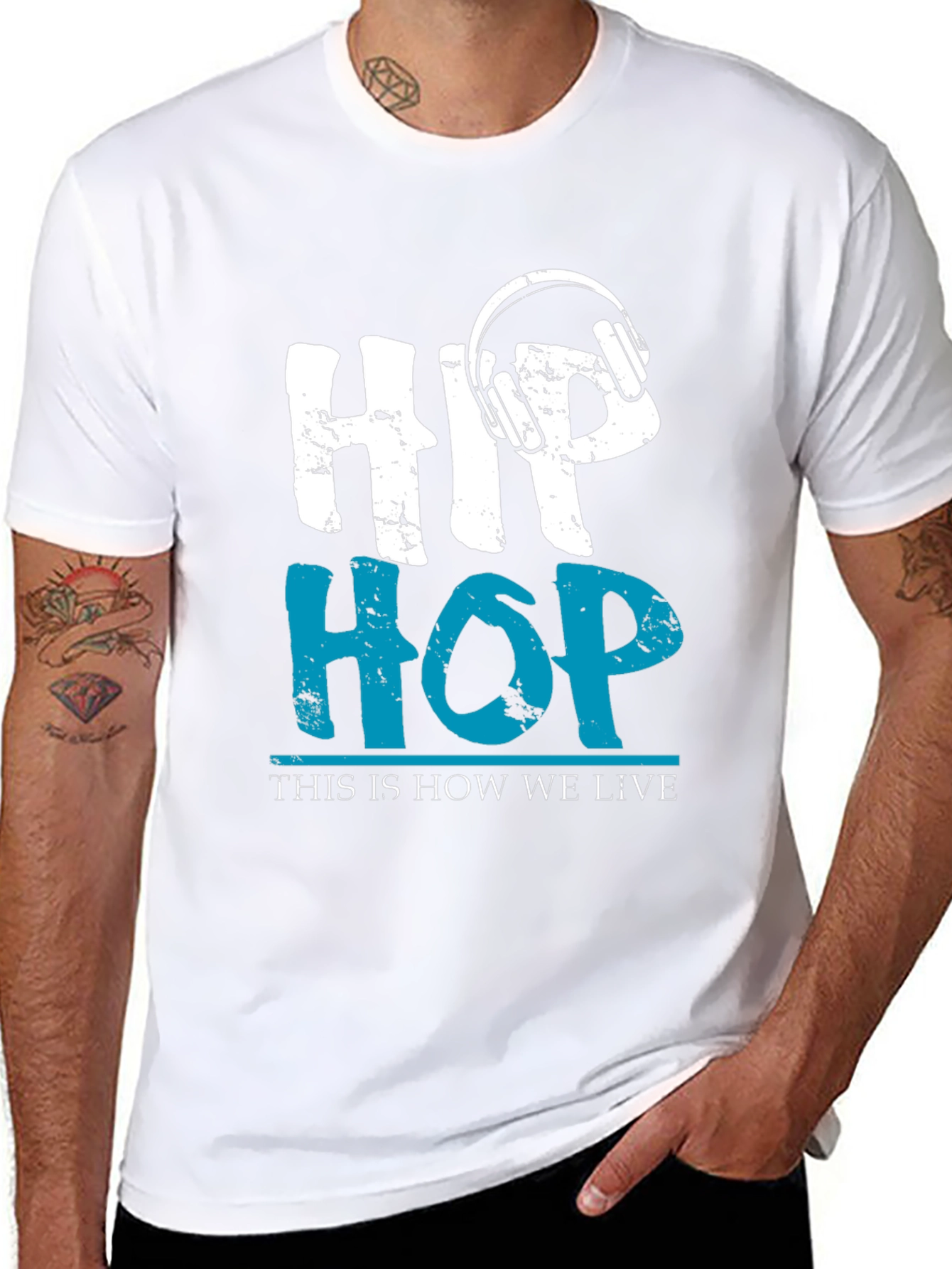 Hip Hop Headphones Graphic T-Shirt