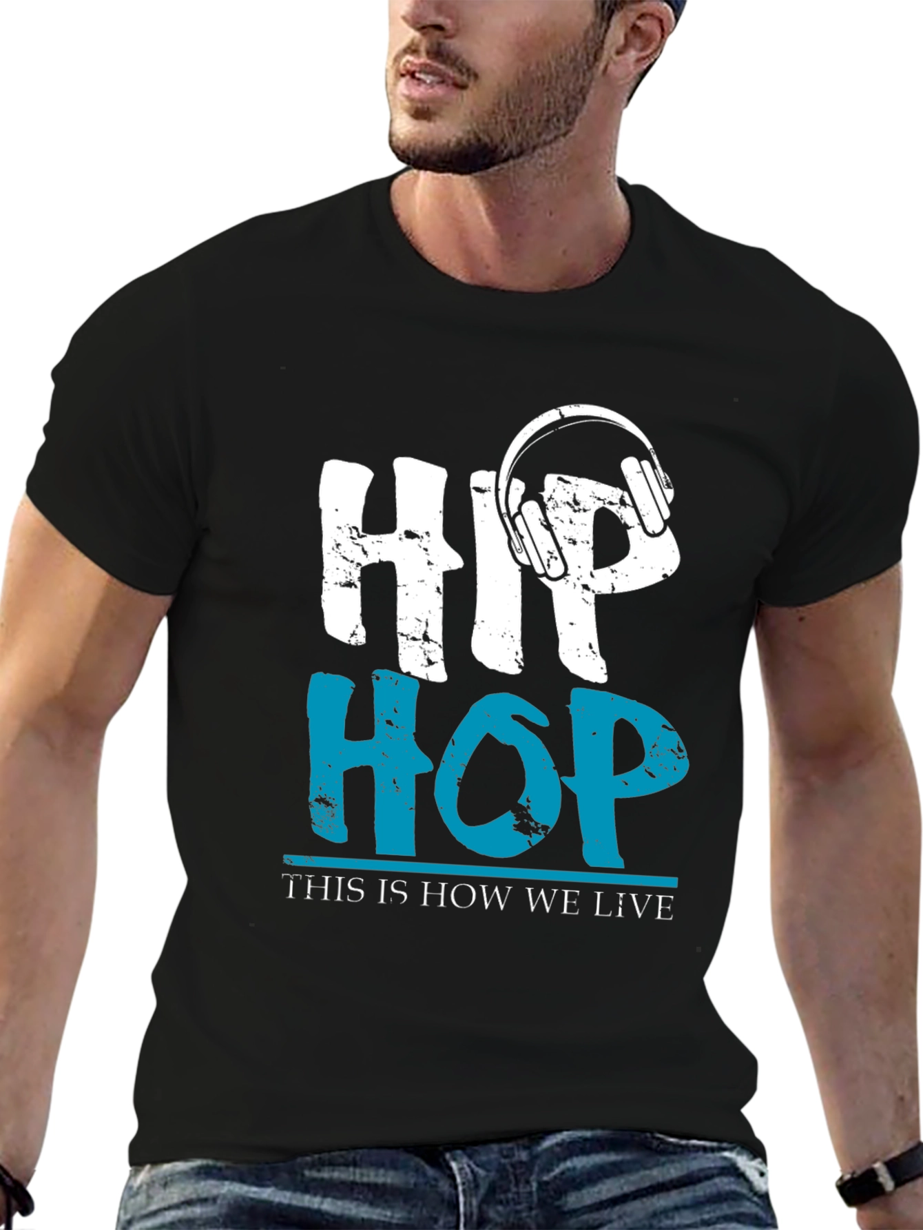 Hip Hop Headphones Graphic T-Shirt