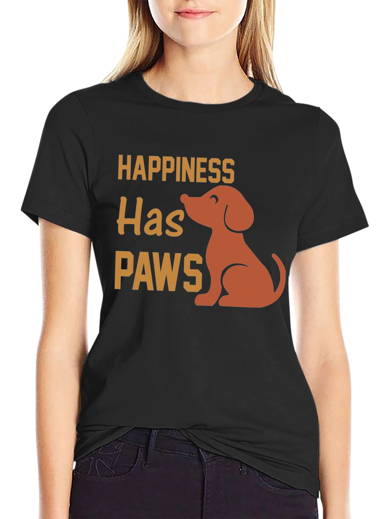 Happiness Has Paws T-Shirt - Dog Lover Tee