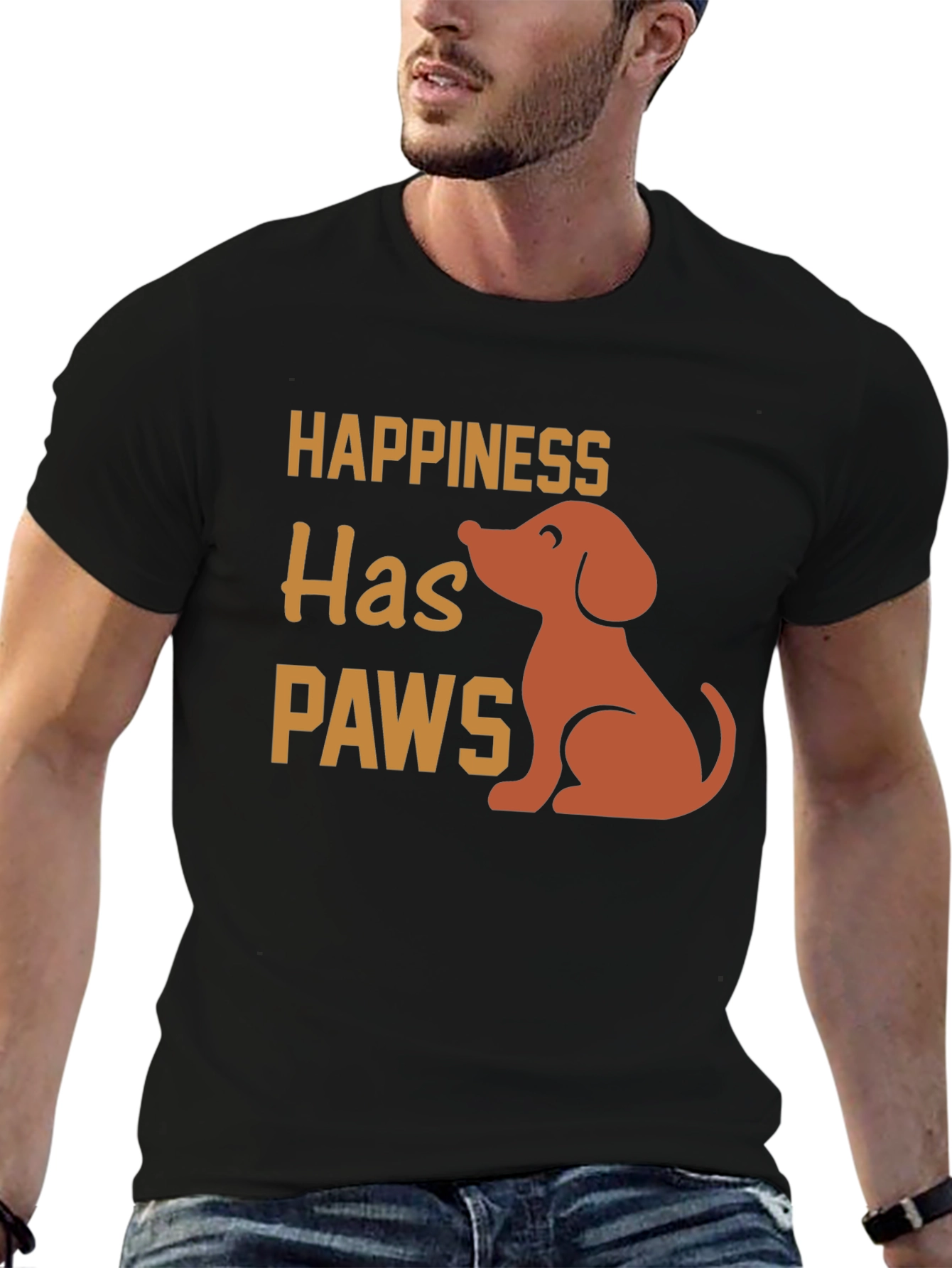 Happiness Has Paws T-Shirt - Dog Lover Tee