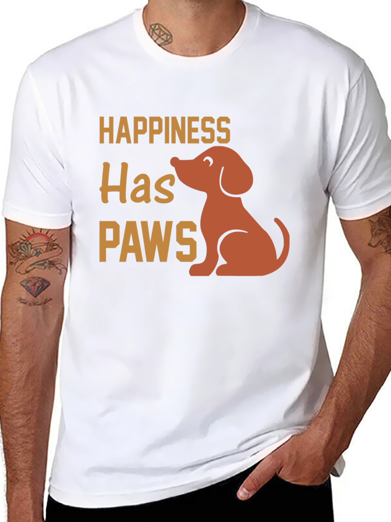 Happiness Has Paws T-Shirt - Dog Lover Tee