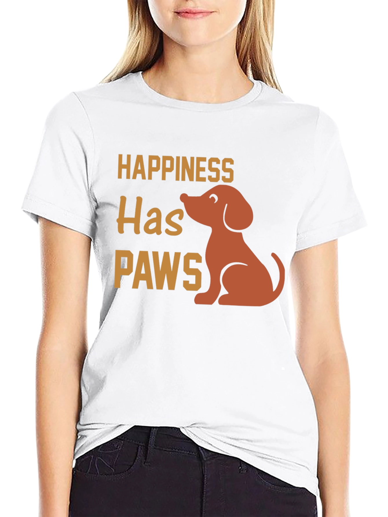Happiness Has Paws T-Shirt - Dog Lover Tee