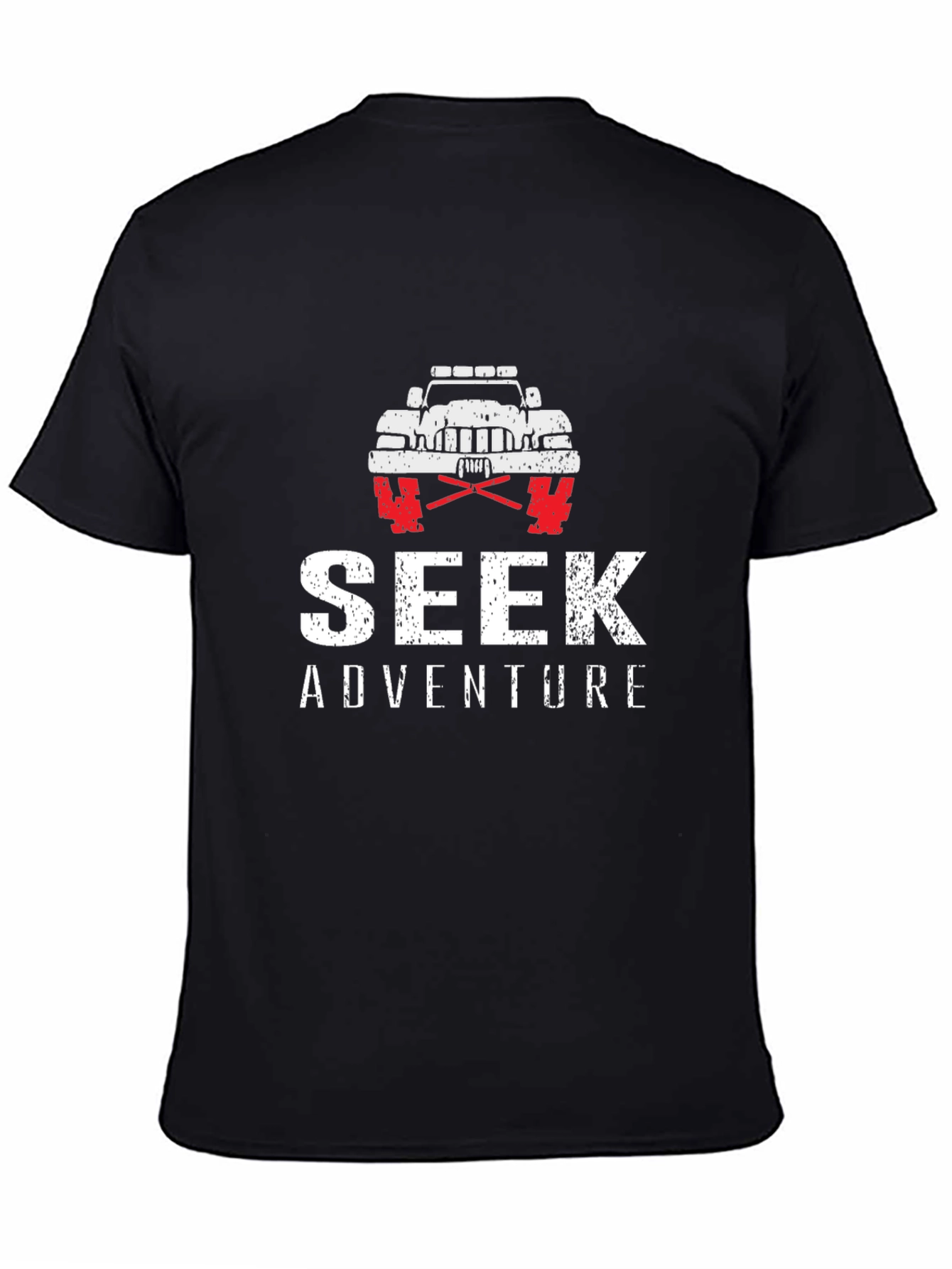 Seek Adventure Black Graphic T-Shirt