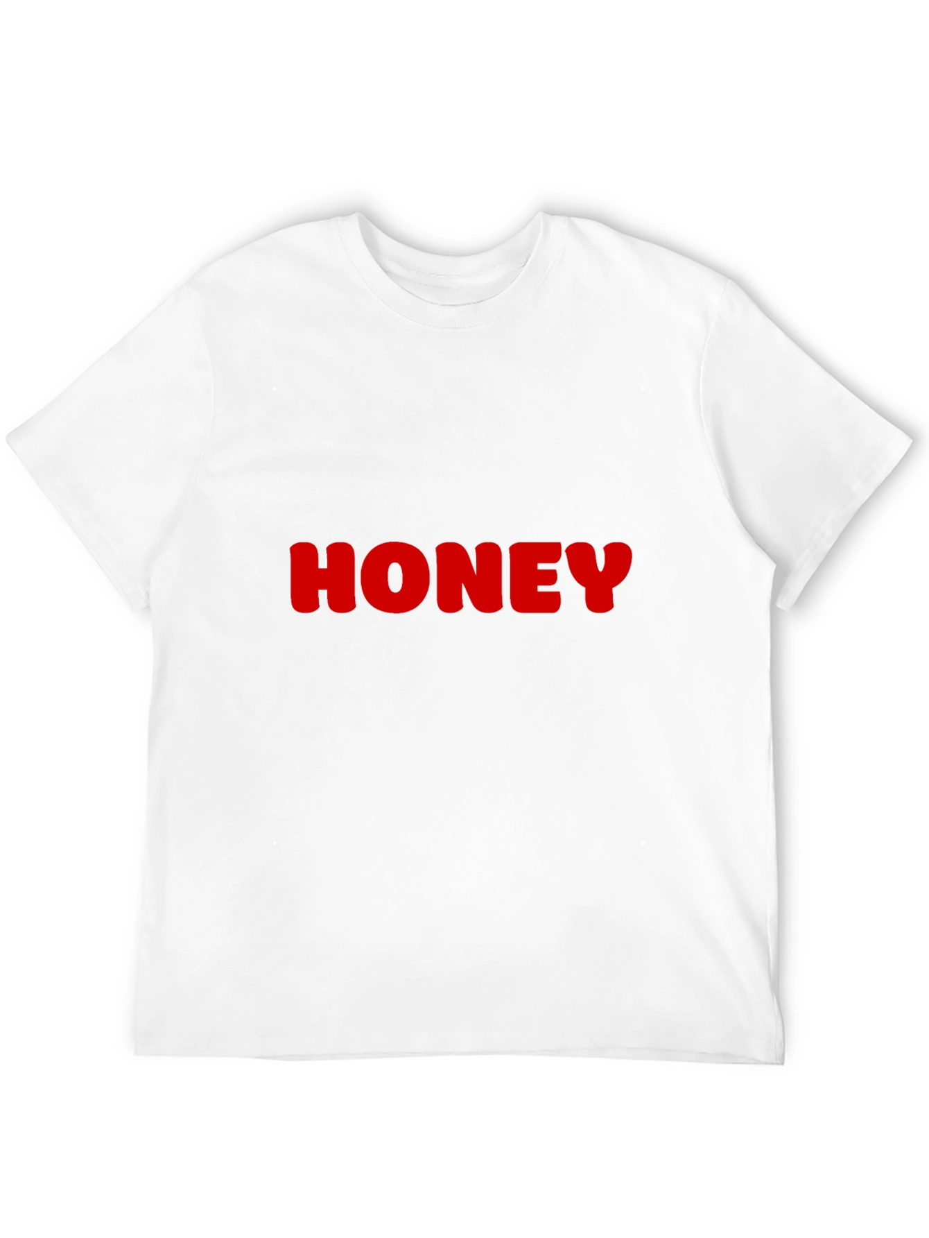 Honey Red Text on Black T-Shirt - Casual Wear