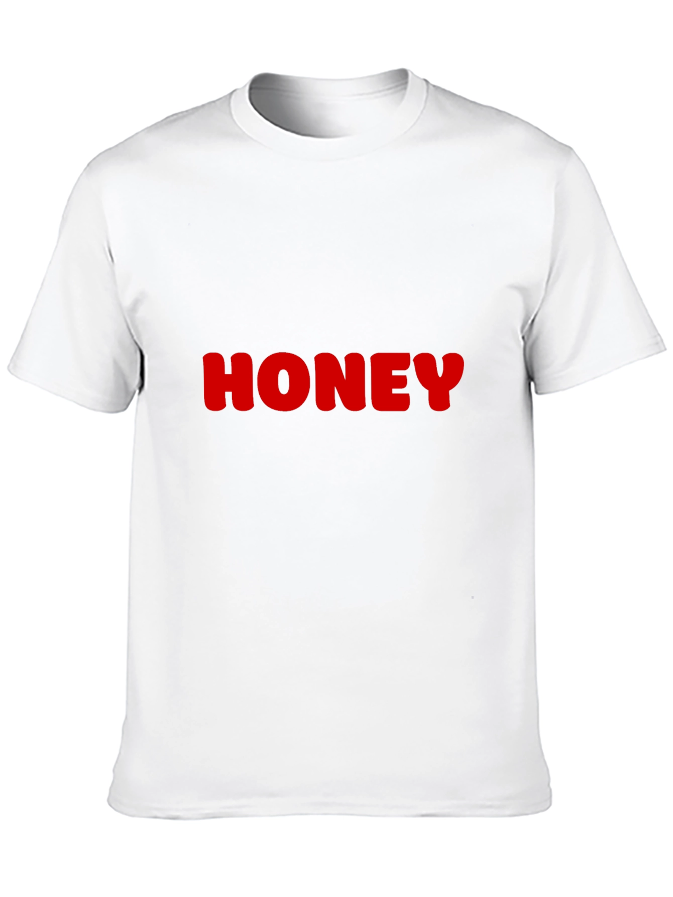 Honey Red Text on Black T-Shirt - Casual Wear
