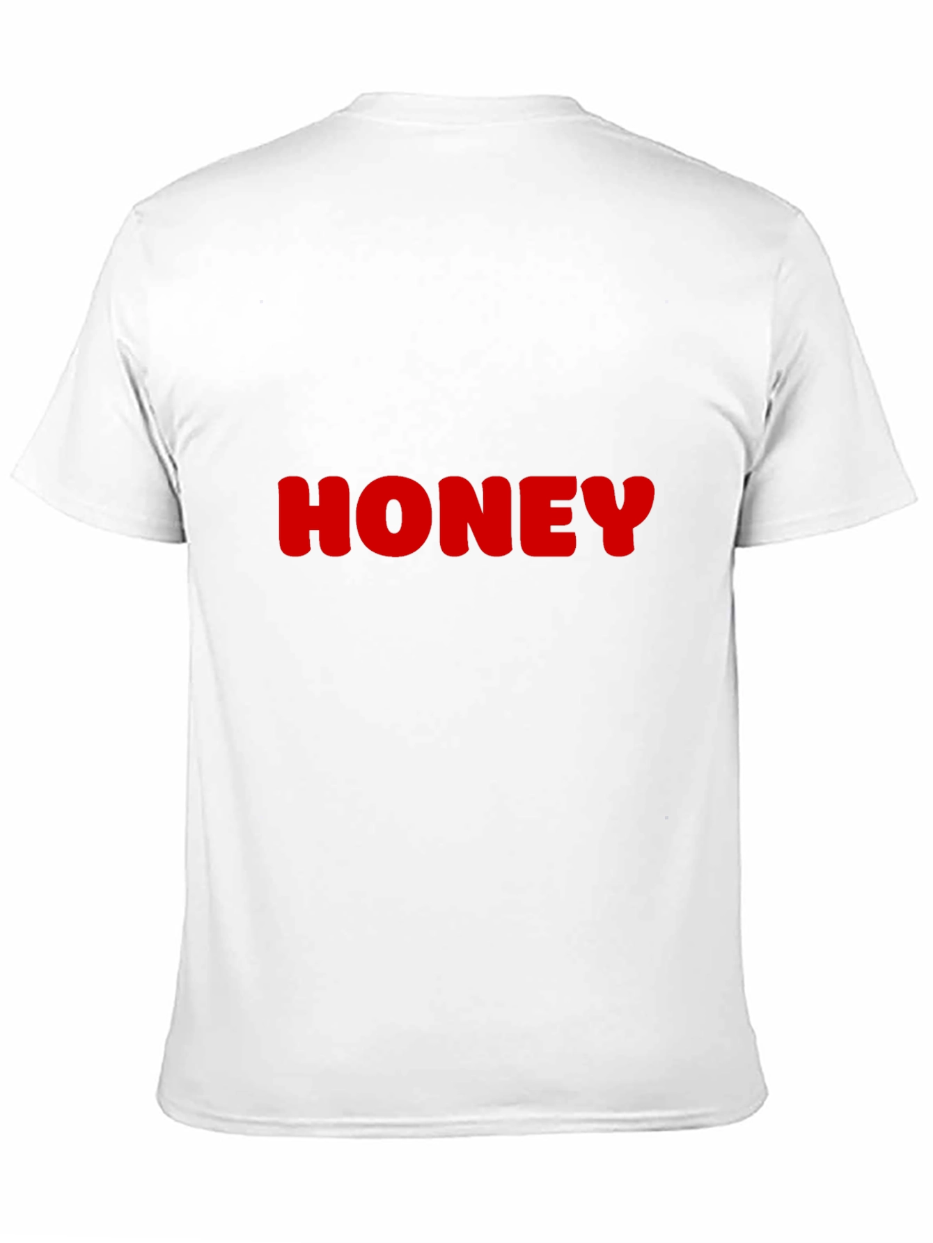 Honey Red Text on Black T-Shirt - Casual Wear