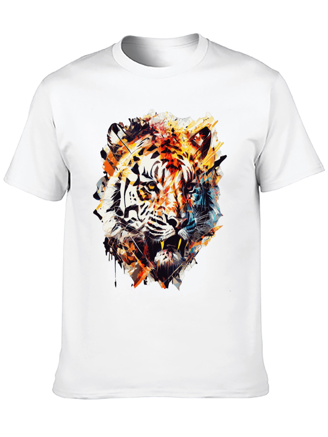 Abstract Tiger Graphic Black T-Shirt