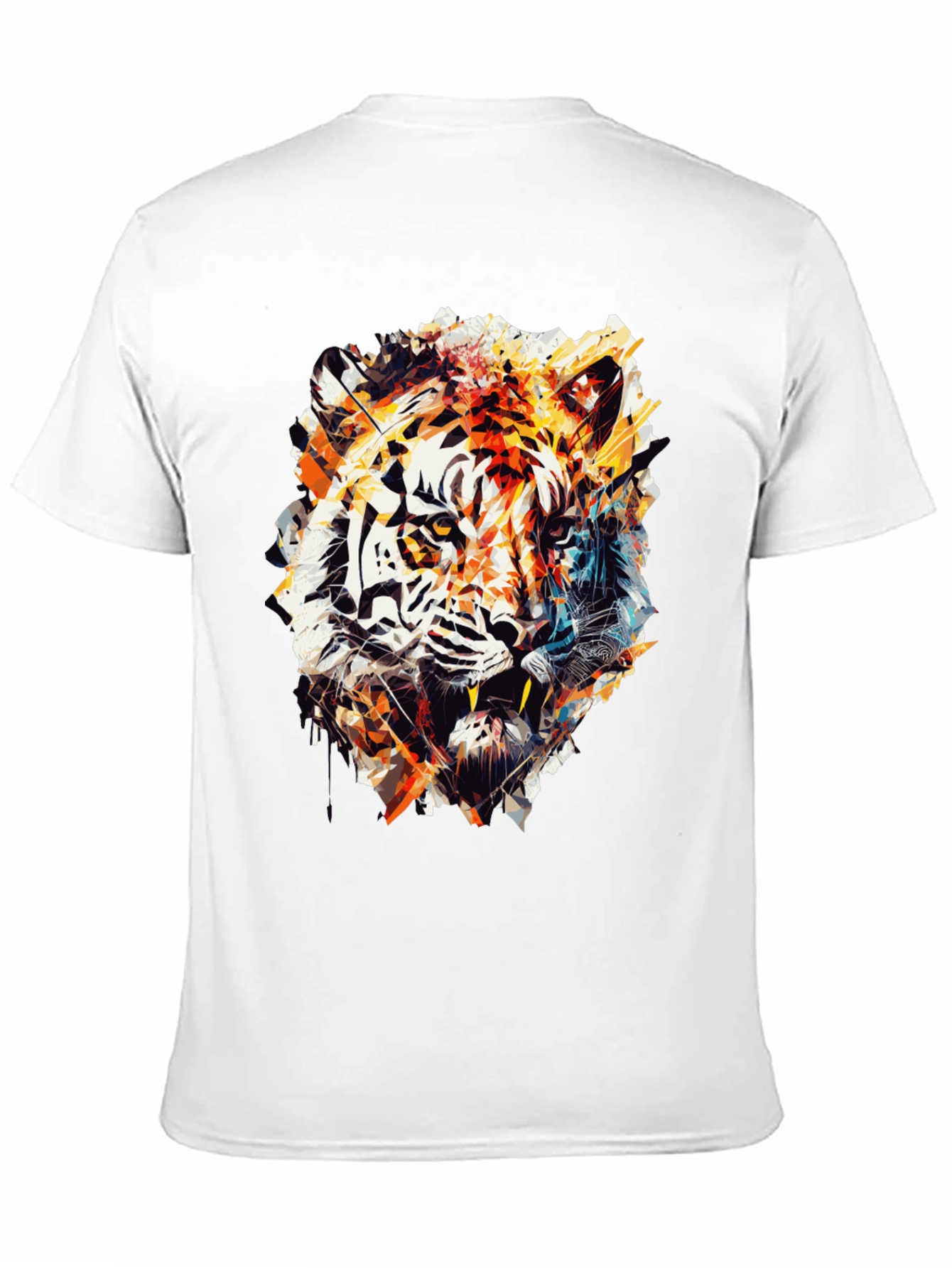 Abstract Tiger Graphic Black T-Shirt