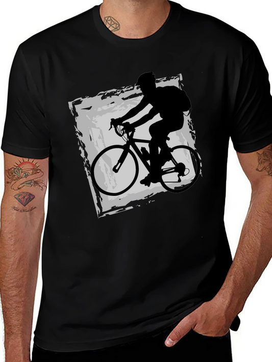 Cyclist Graphic Tee - Black Cotton Blend