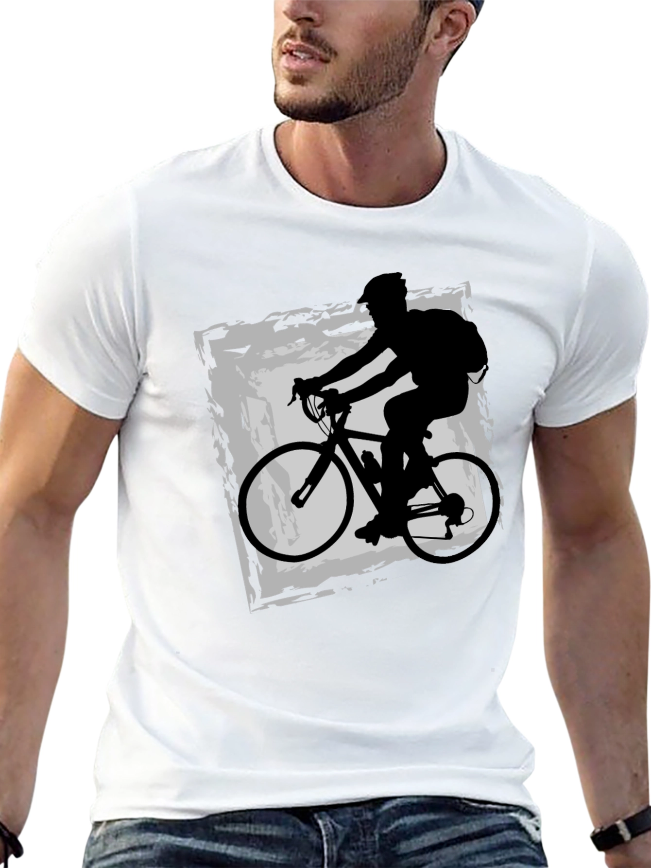 Cyclist Graphic Tee - Black Cotton Blend