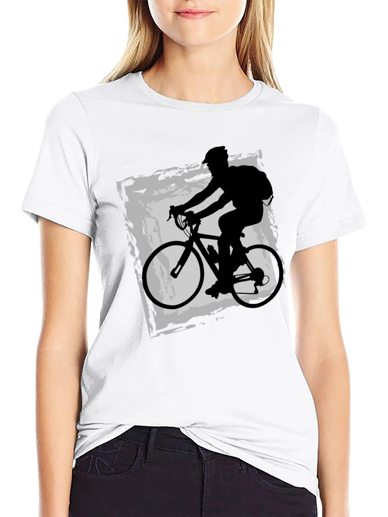 Cyclist Graphic Tee - Black Cotton Blend