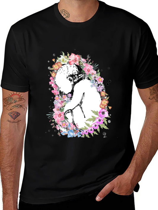 Floral Embryo Graphic Tee - Black Unisex T-Shirt