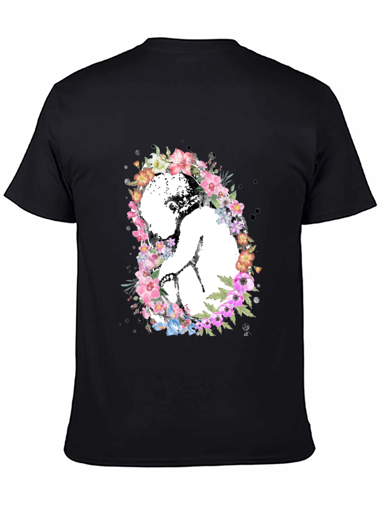 Floral Embryo Graphic Tee - Black Unisex T-Shirt