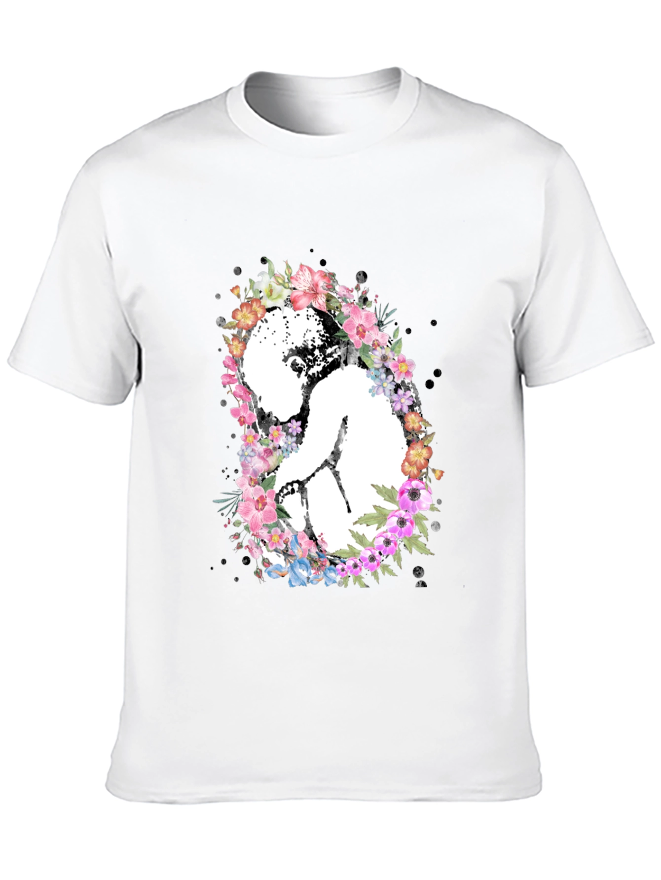 Floral Embryo Graphic Tee - Black Unisex T-Shirt