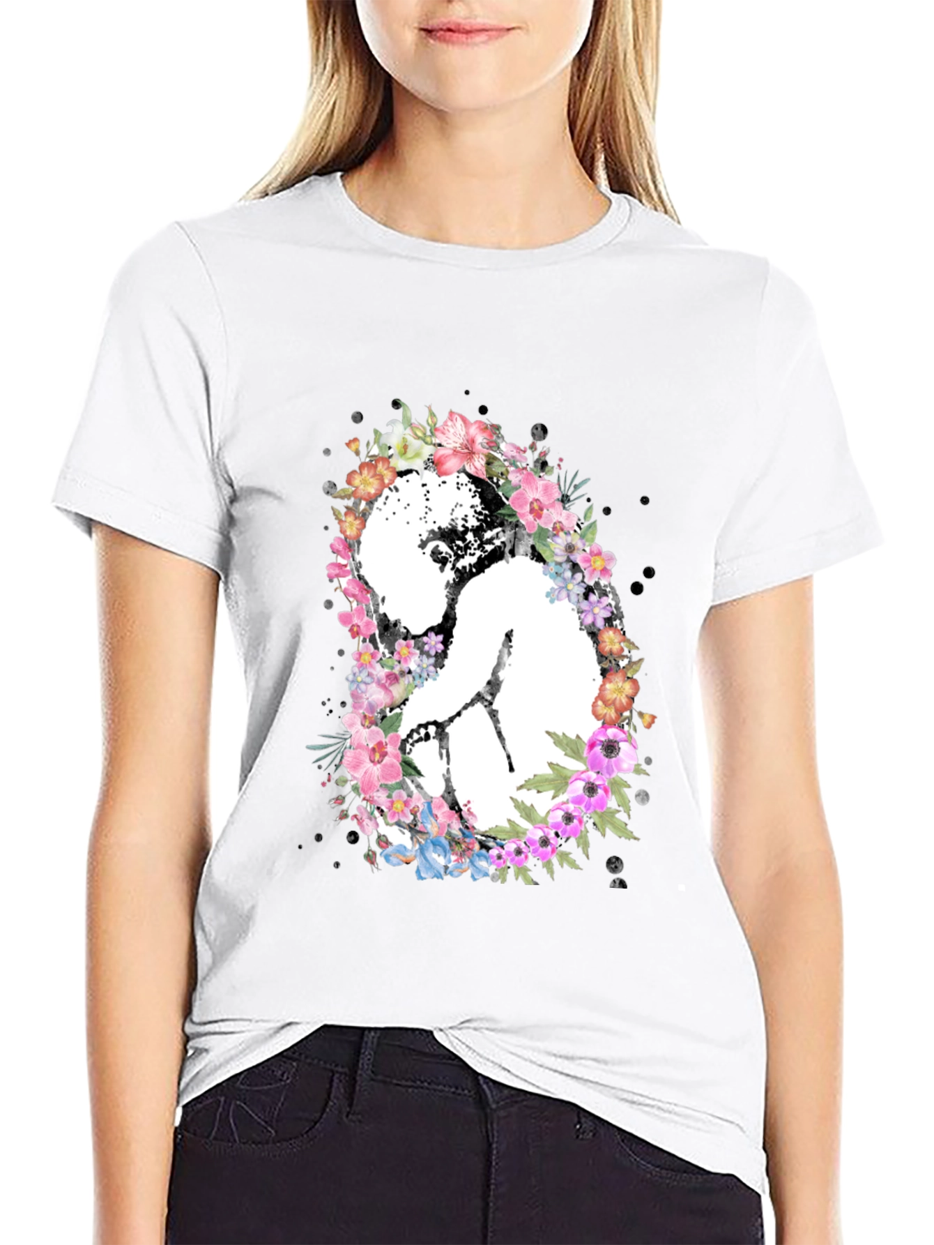 Floral Embryo Graphic Tee - Black Unisex T-Shirt