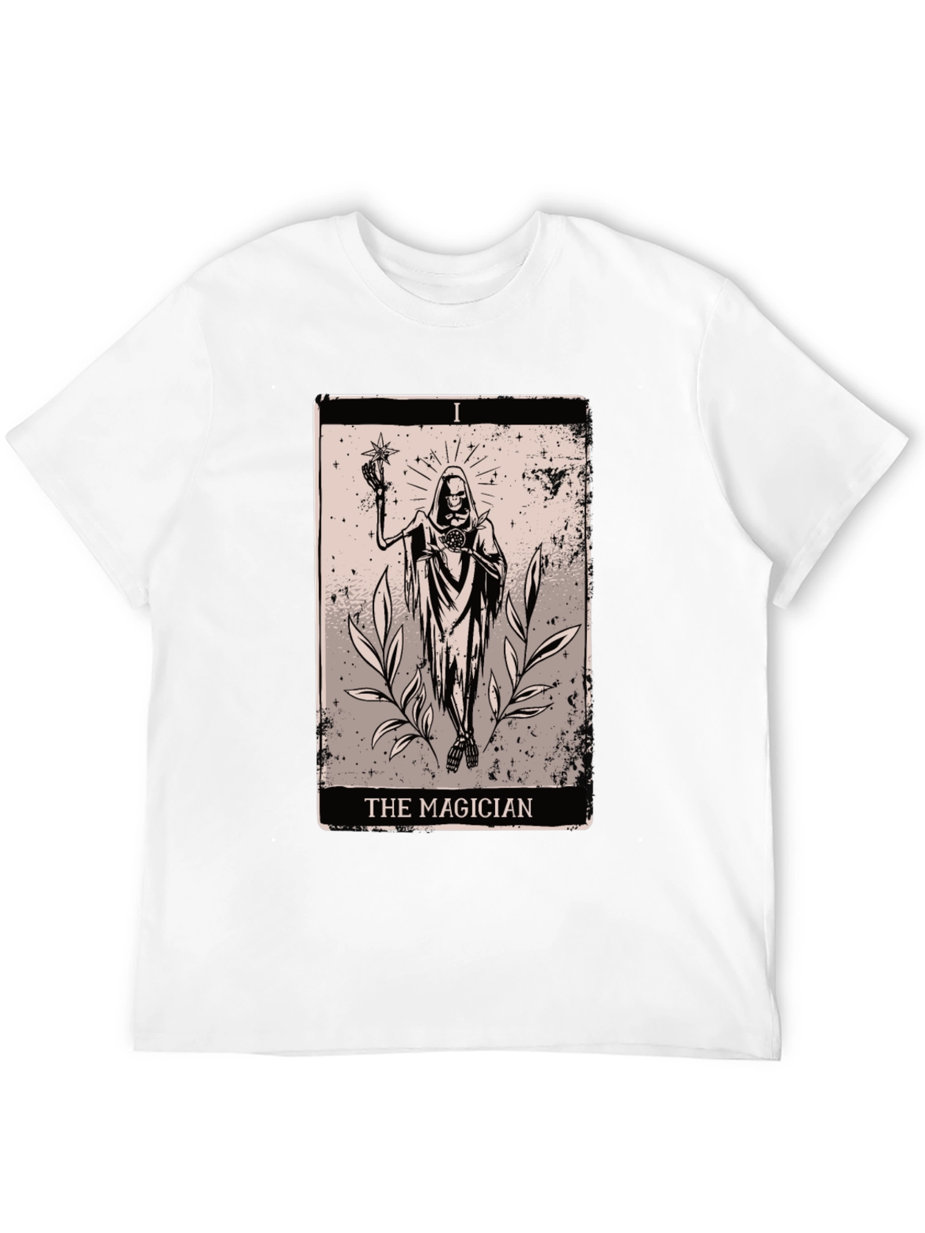Magician Tarot Card Graphic Tee - Black Cotton T-Shirt