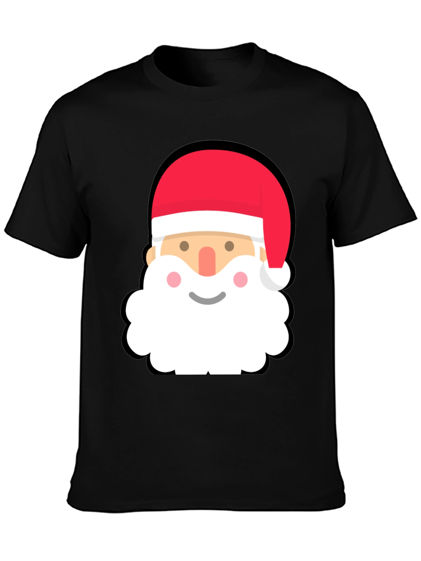Santa Face Black T-Shirt