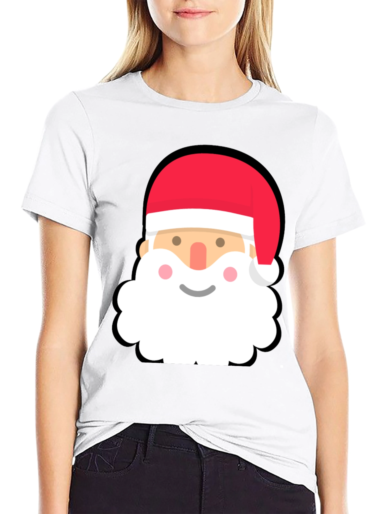 Santa Face Black T-Shirt