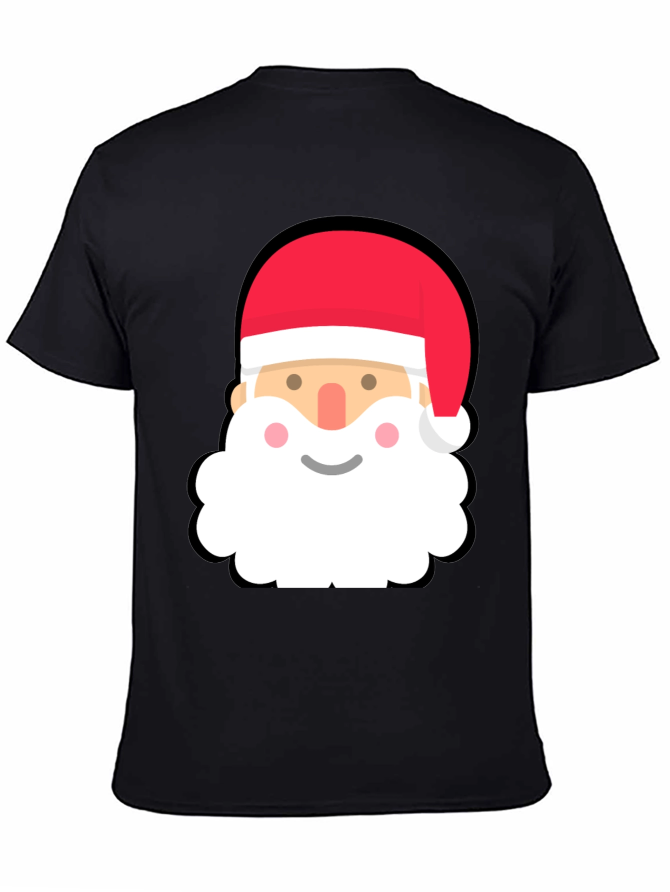 Santa Face Black T-Shirt