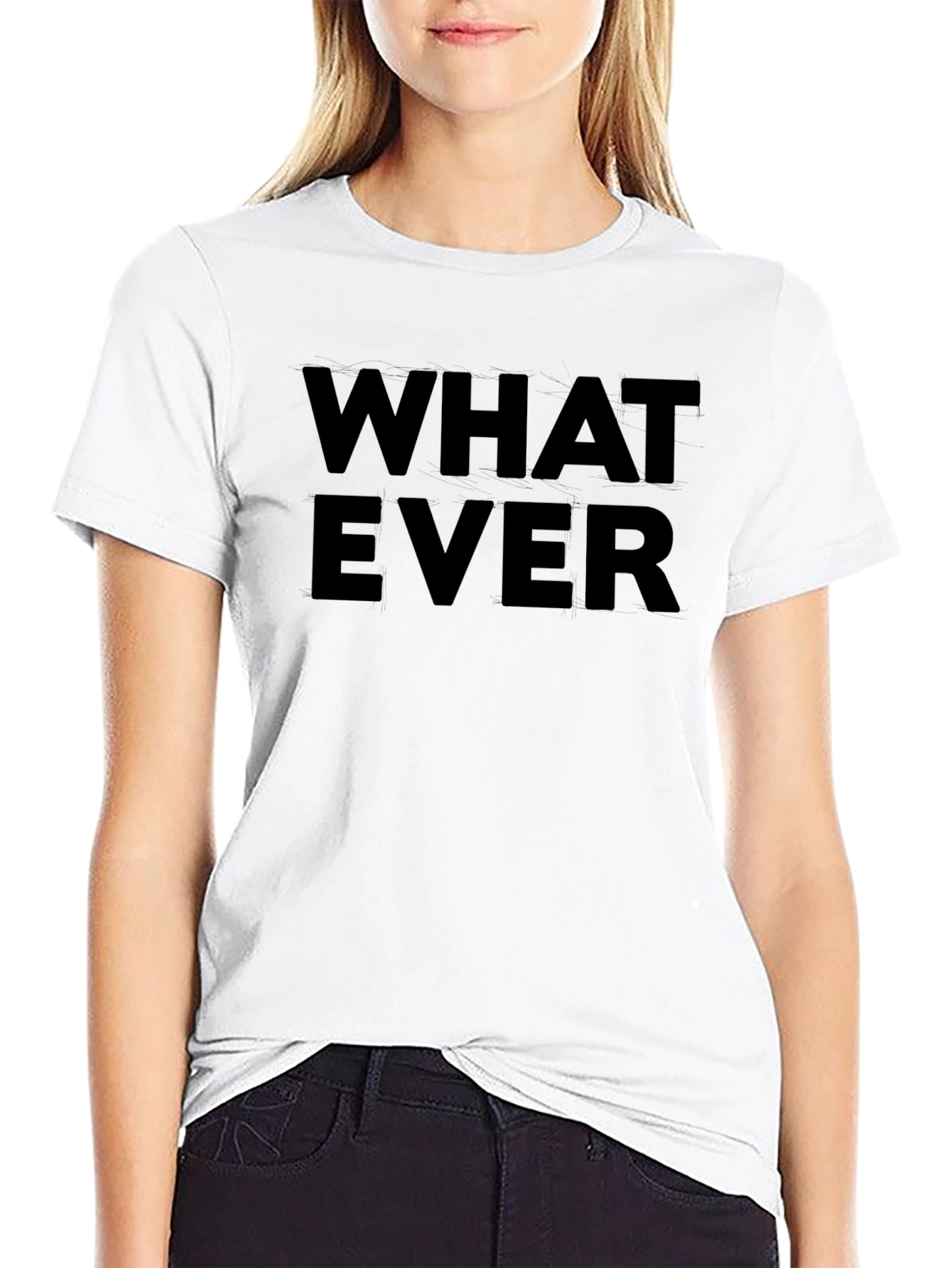 Whatever T-Shirt - Black Crew Neck Tee