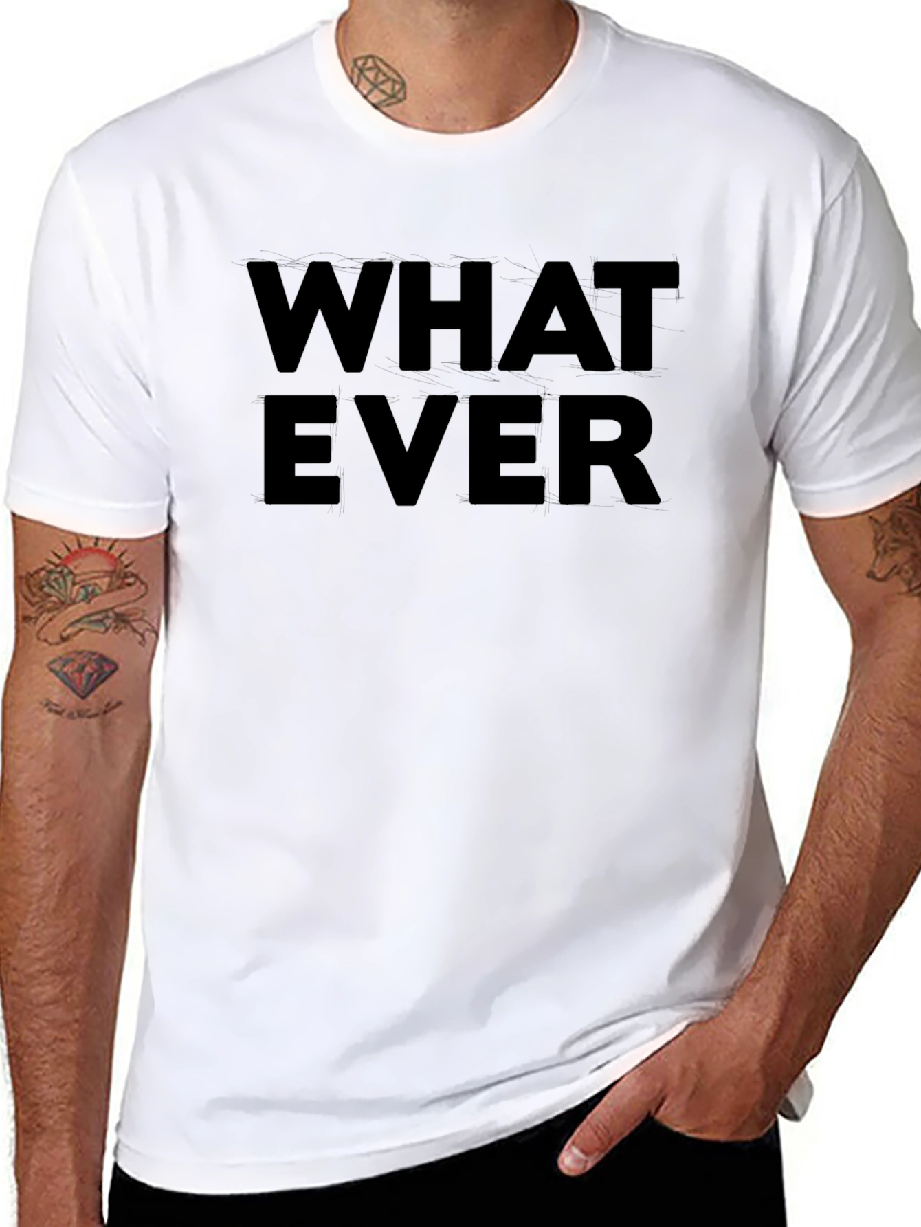 Whatever T-Shirt - Black Crew Neck Tee