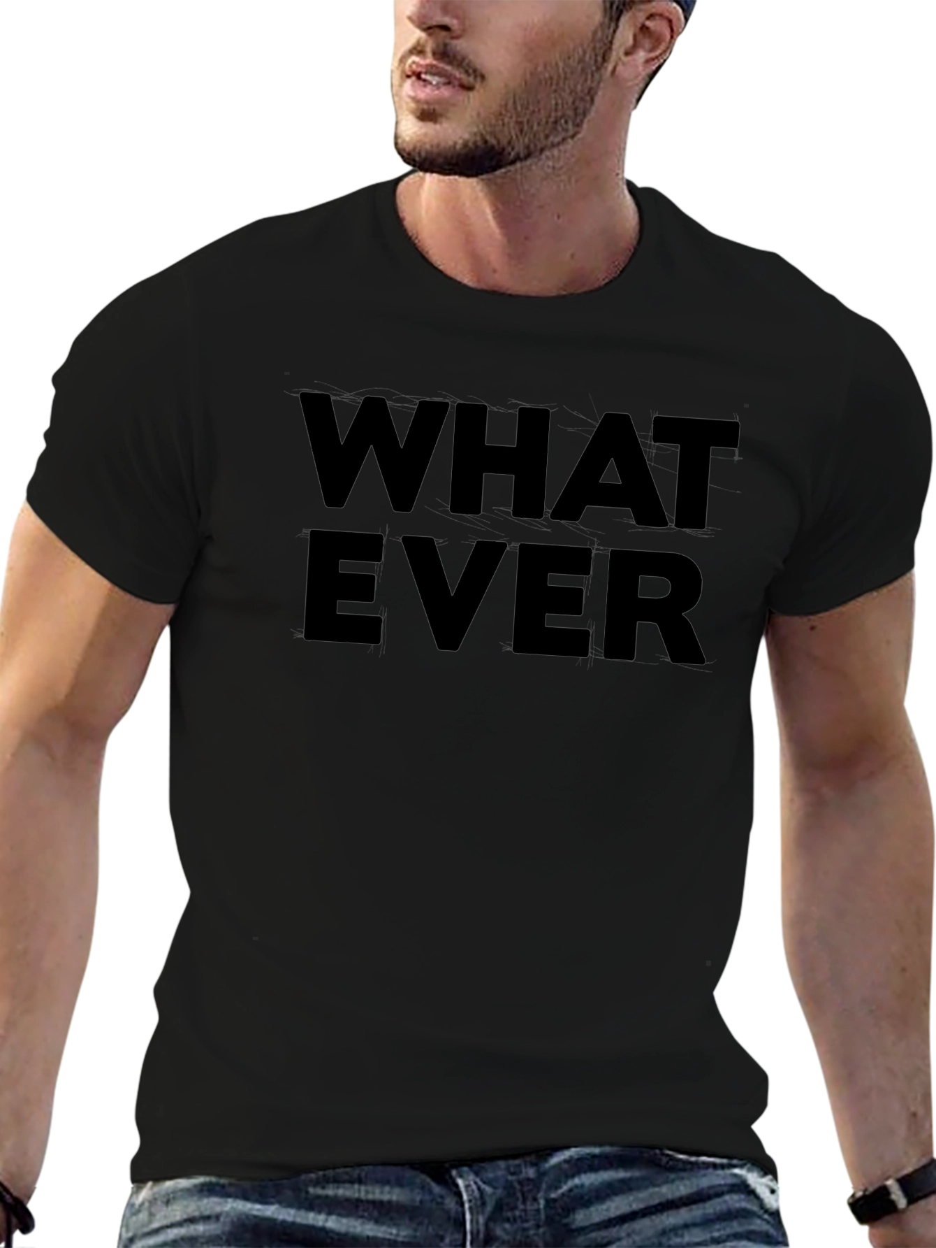 Whatever T-Shirt - Black Crew Neck Tee