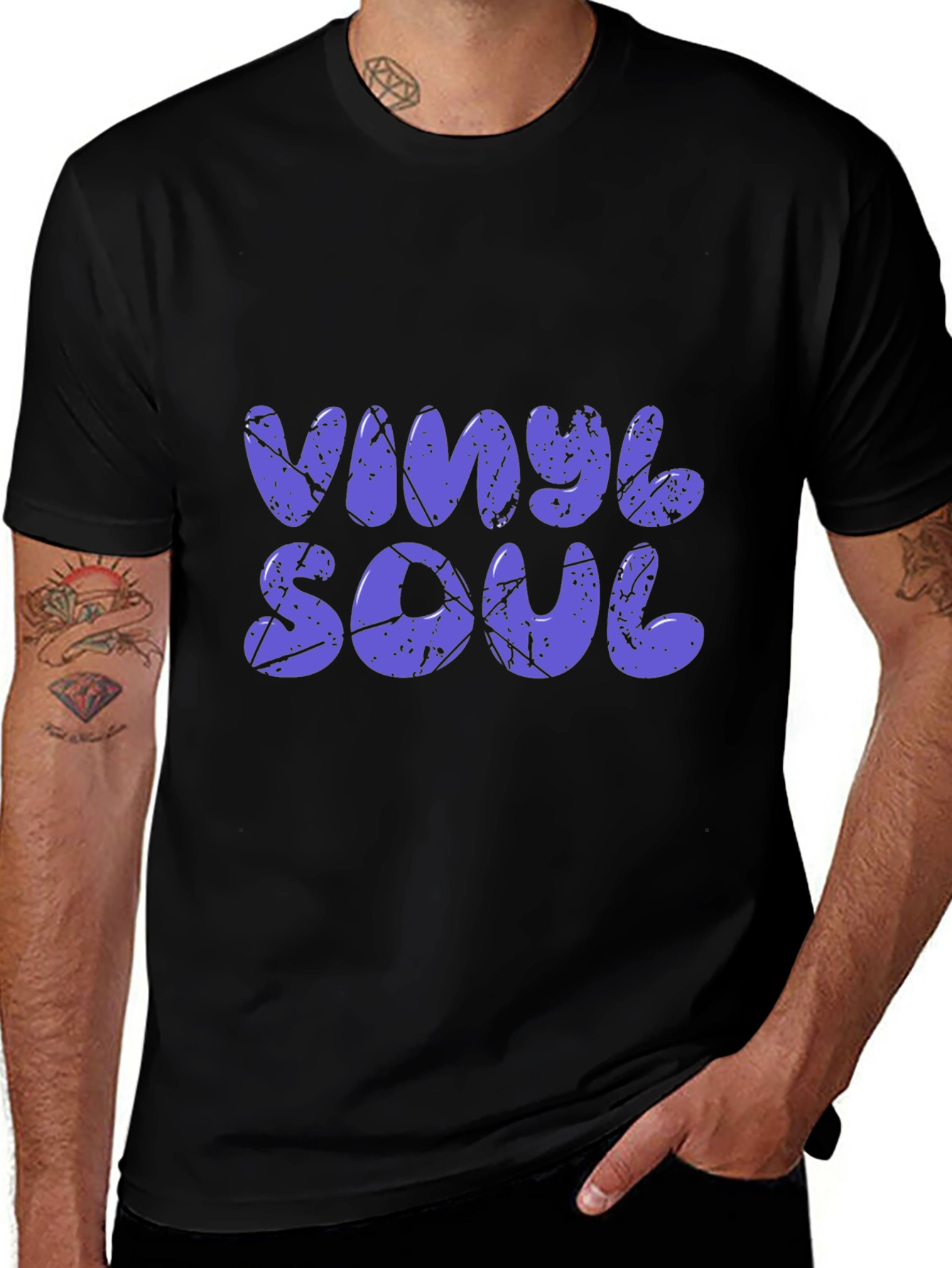 Vinyl Soul Graphic Black T-Shirt