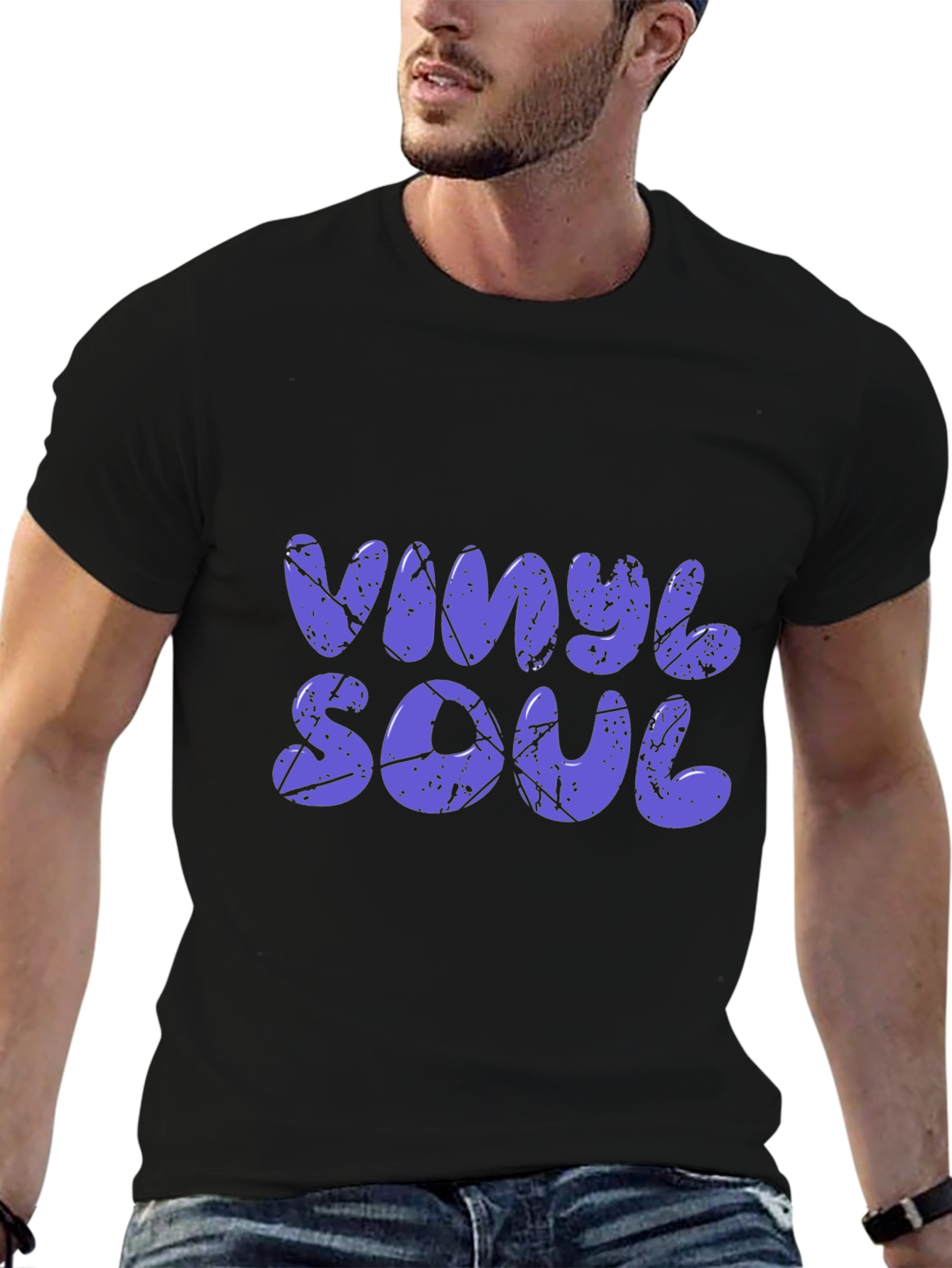Vinyl Soul Graphic Black T-Shirt