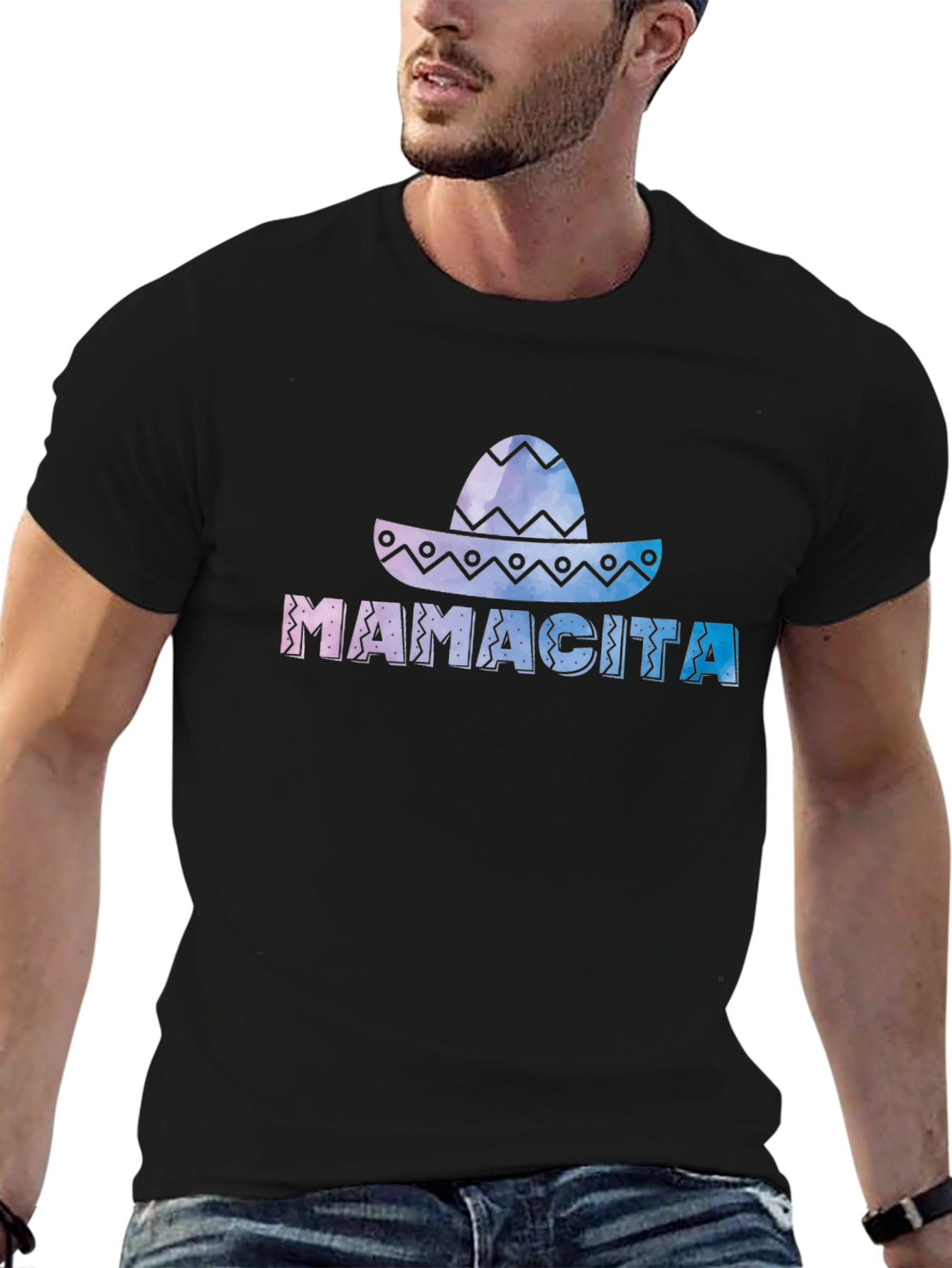 Mamacita Sombrero Graphic Tee - Soft Black Cotton
