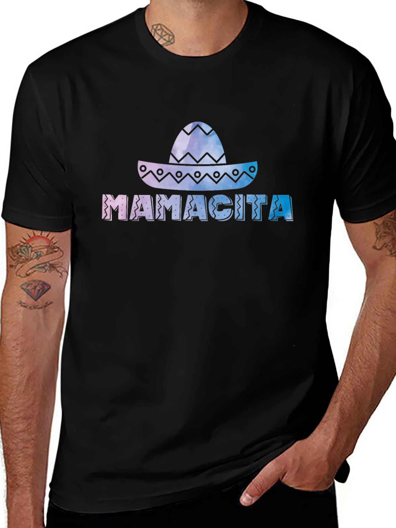 Mamacita Sombrero Graphic Tee - Soft Black Cotton