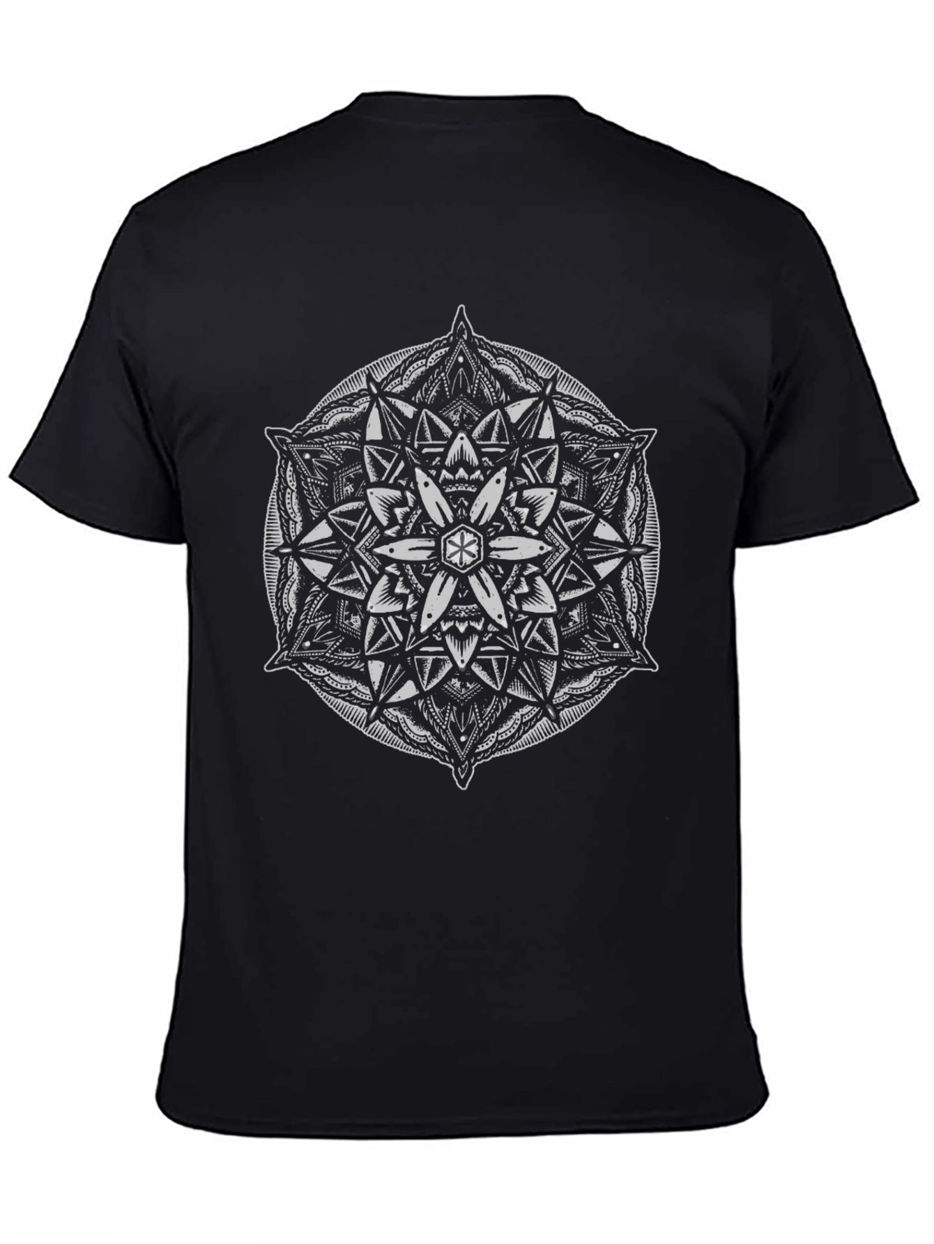Mandala Graphic Black T-Shirt - Artistic Geometric Design