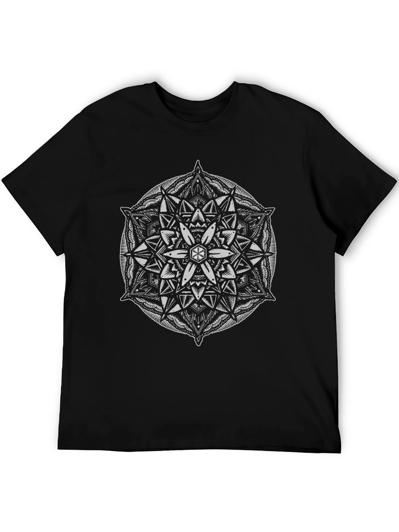 Mandala Graphic Black T-Shirt - Artistic Geometric Design