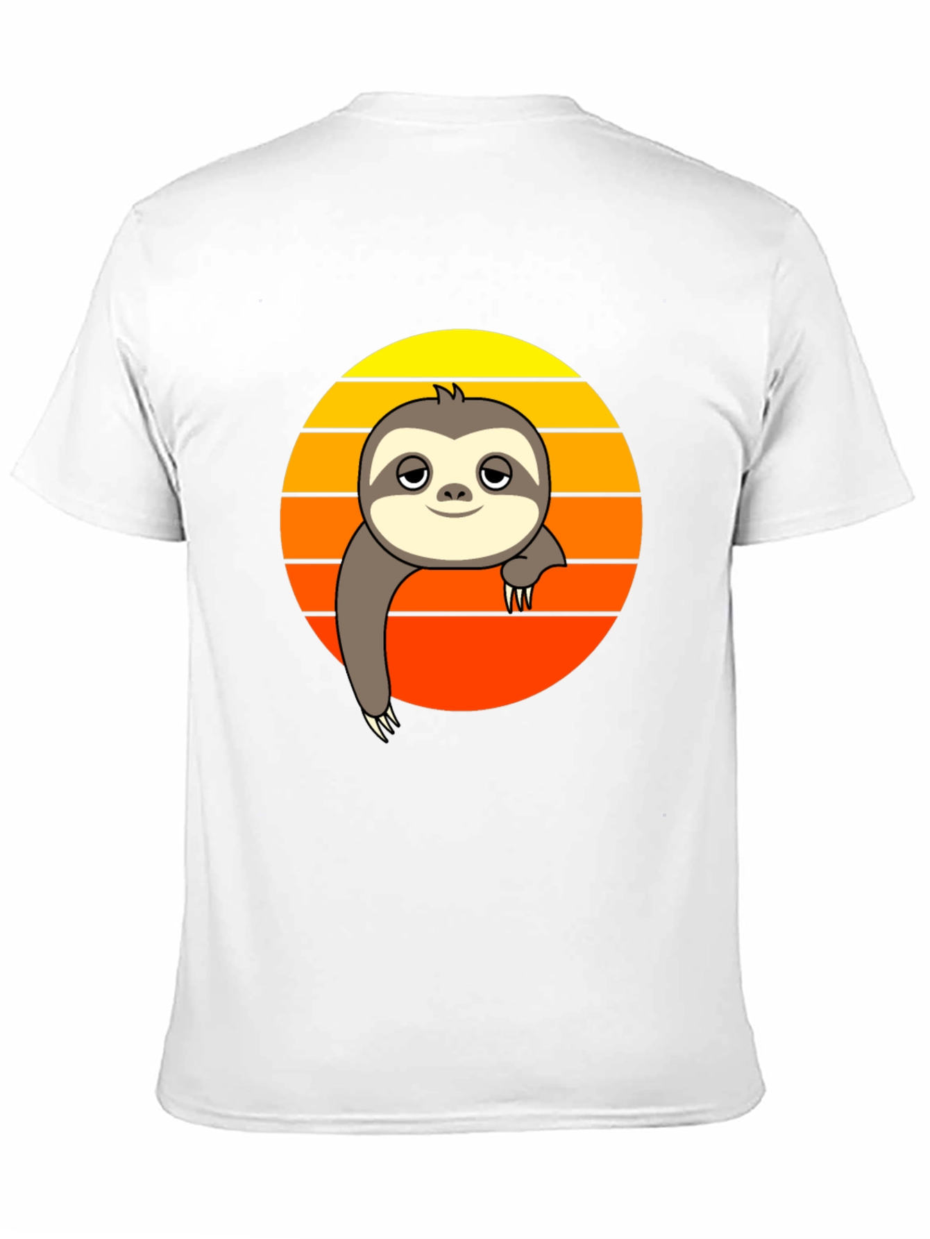 Chill Sloth Sunset Graphic Tee - Relaxed Fit