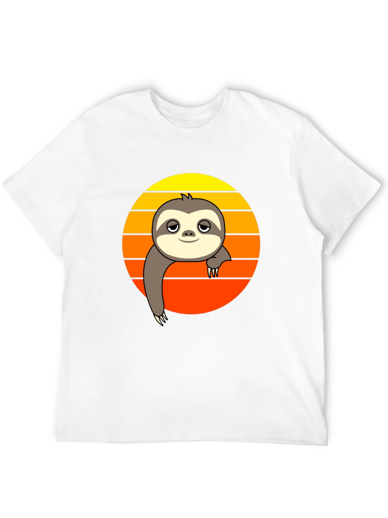 Chill Sloth Sunset Graphic Tee - Relaxed Fit