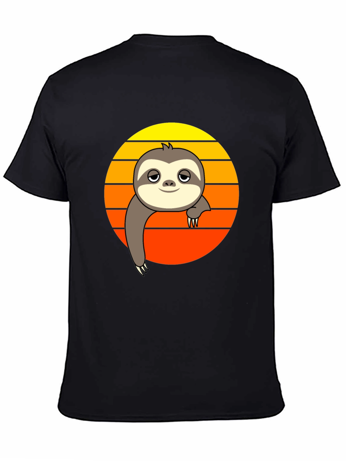 Chill Sloth Sunset Graphic Tee - Relaxed Fit