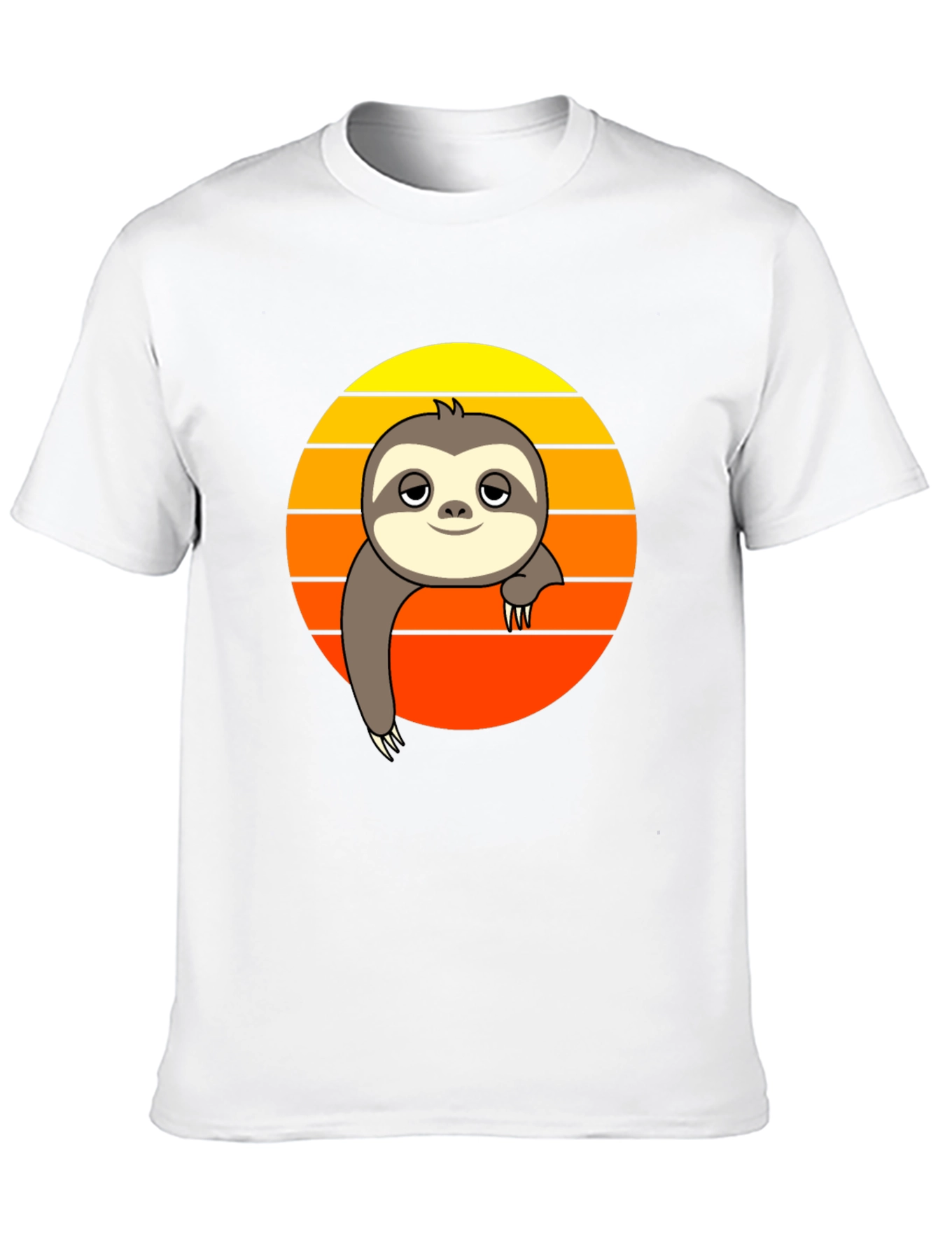 Chill Sloth Sunset Graphic Tee - Relaxed Fit