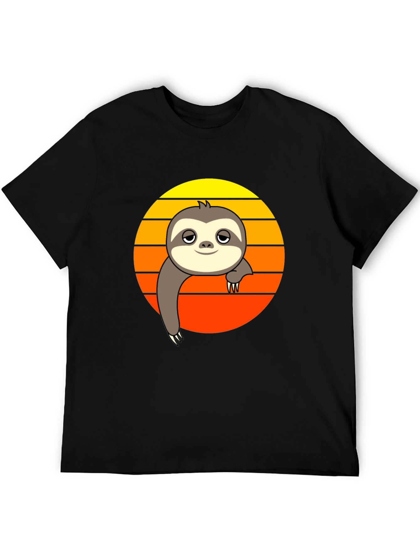 Chill Sloth Sunset Graphic Tee - Relaxed Fit
