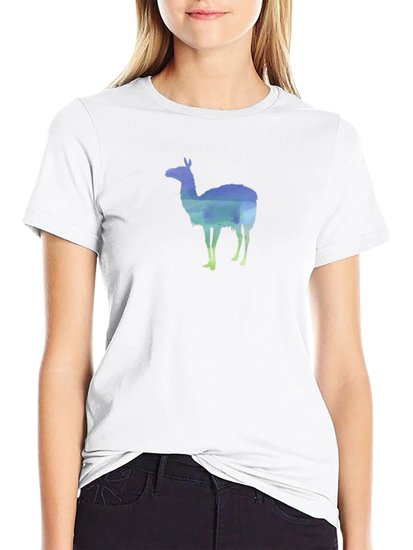 Llama Silhouette Graphic Tee - Black T-Shirt