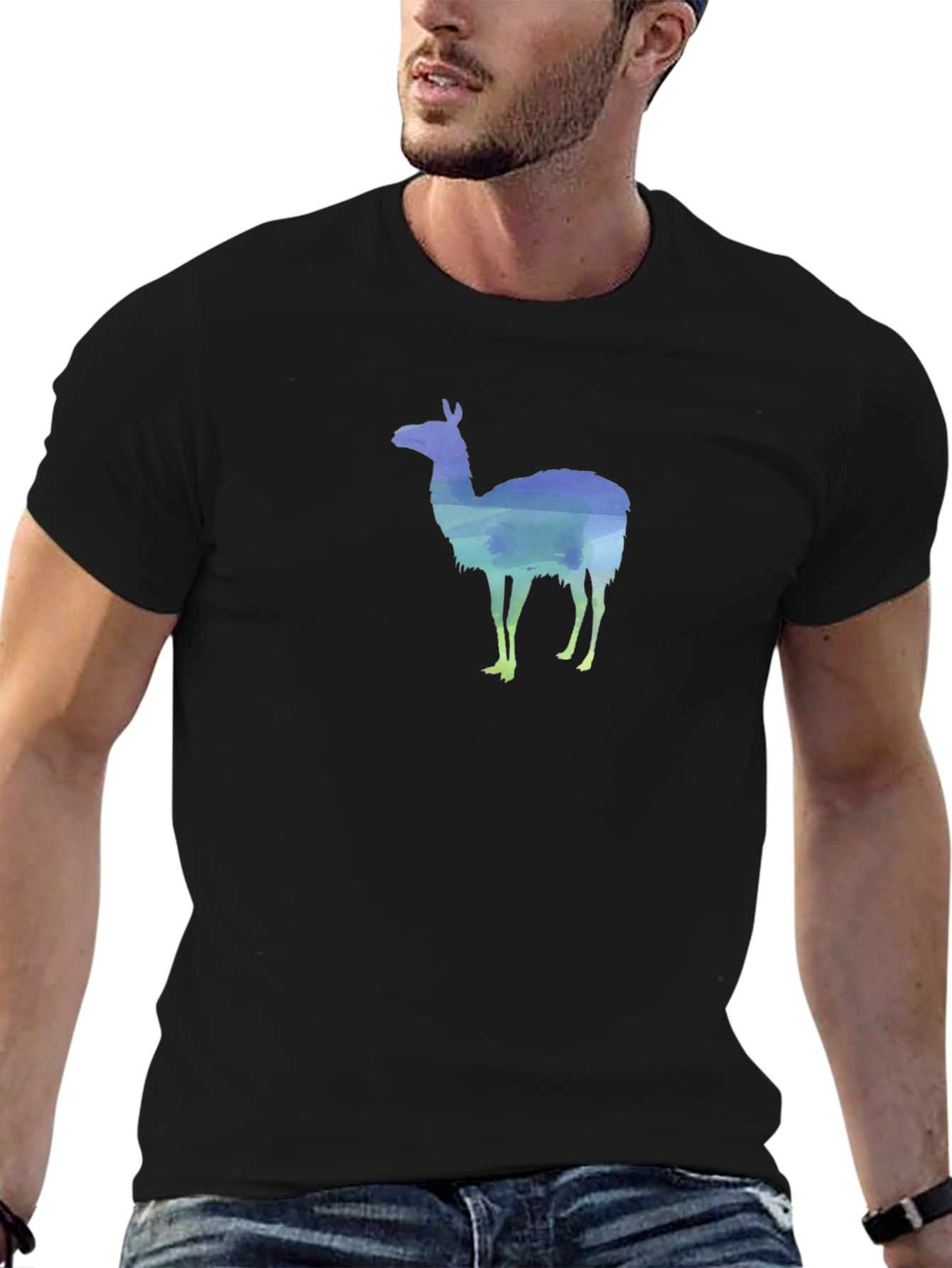 Llama Silhouette Graphic Tee - Black T-Shirt