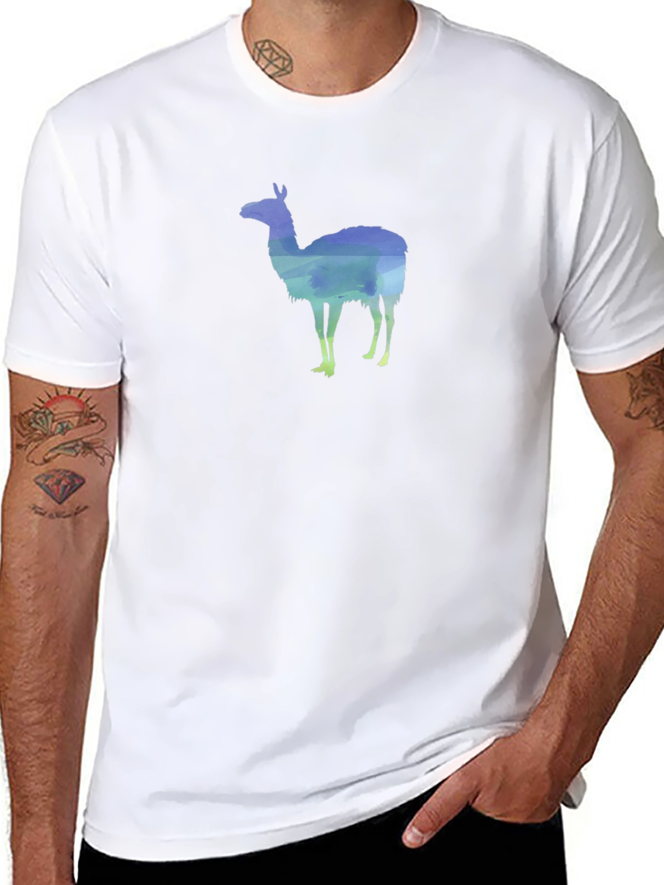 Llama Silhouette Graphic Tee - Black T-Shirt