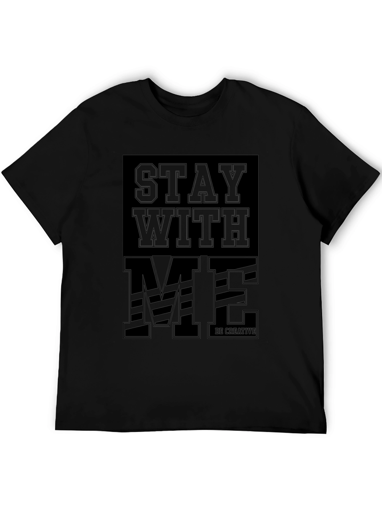 Stay With Me Black Graphic Tee - Mens Fashion