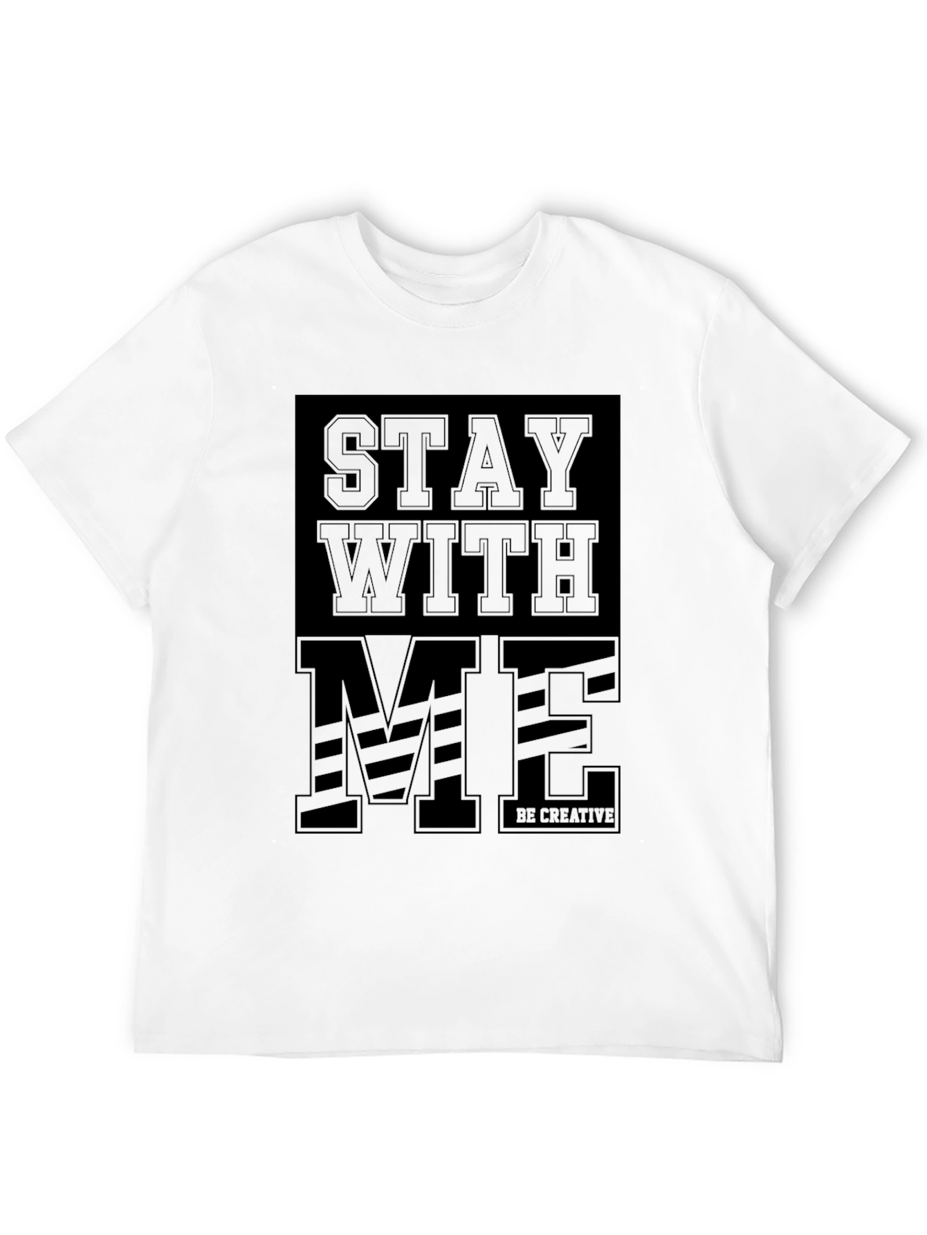 Stay With Me Black Graphic Tee - Mens Fashion