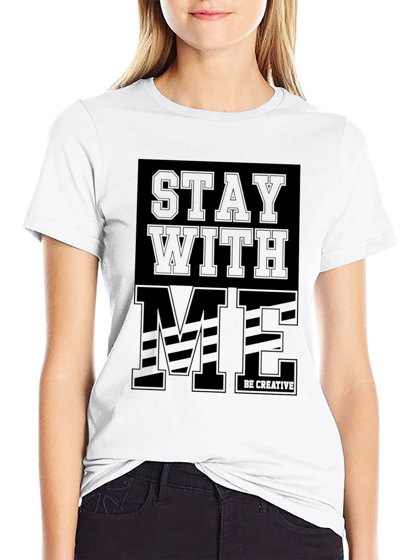 Stay With Me Black Graphic Tee - Mens Fashion