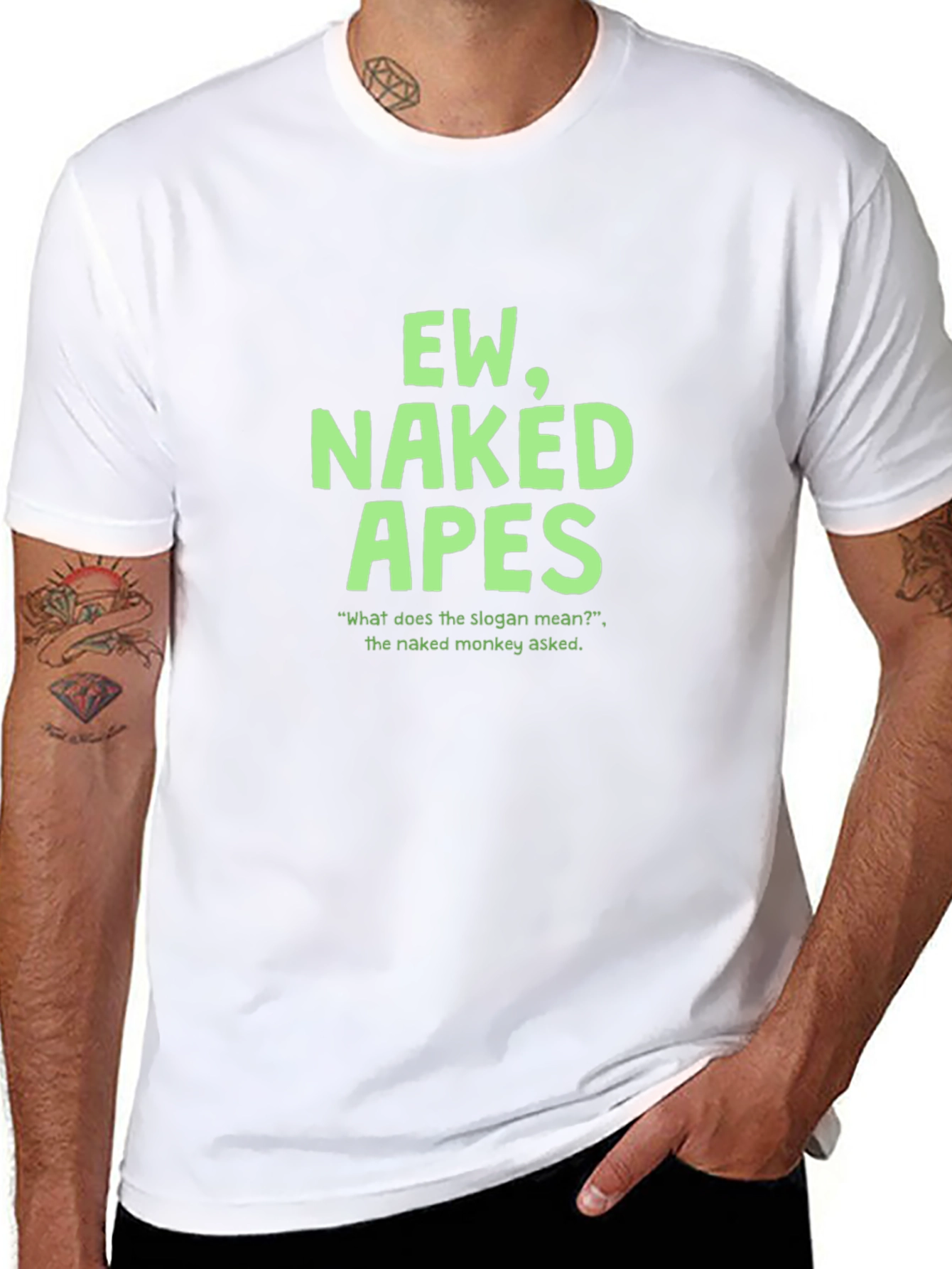 Ew Naked Apes Graphic Tee - Black Crewneck T-Shirt