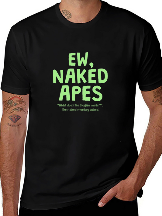 Ew Naked Apes Graphic Tee - Black Crewneck T-Shirt