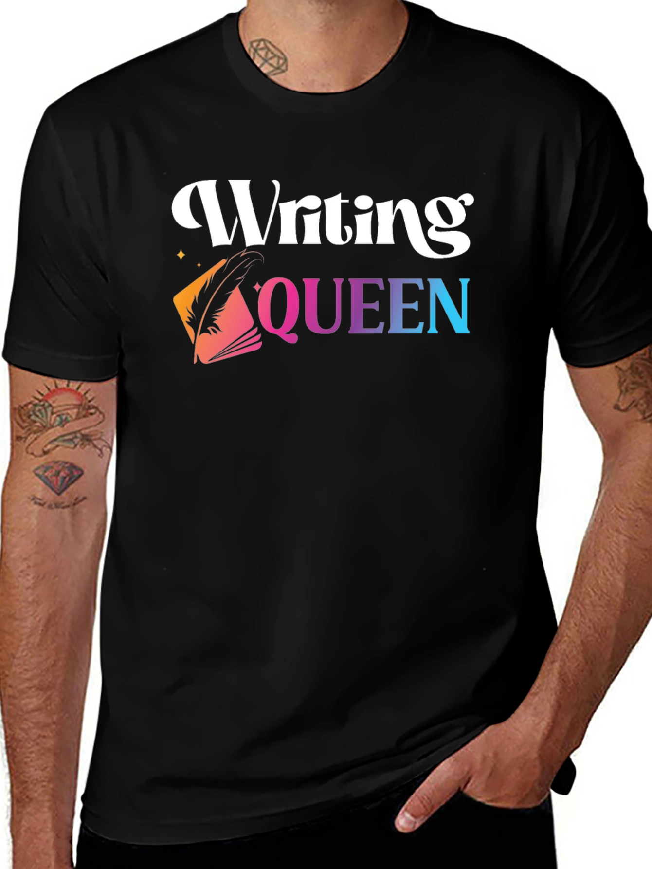 Writing Queen Black Graphic Tee