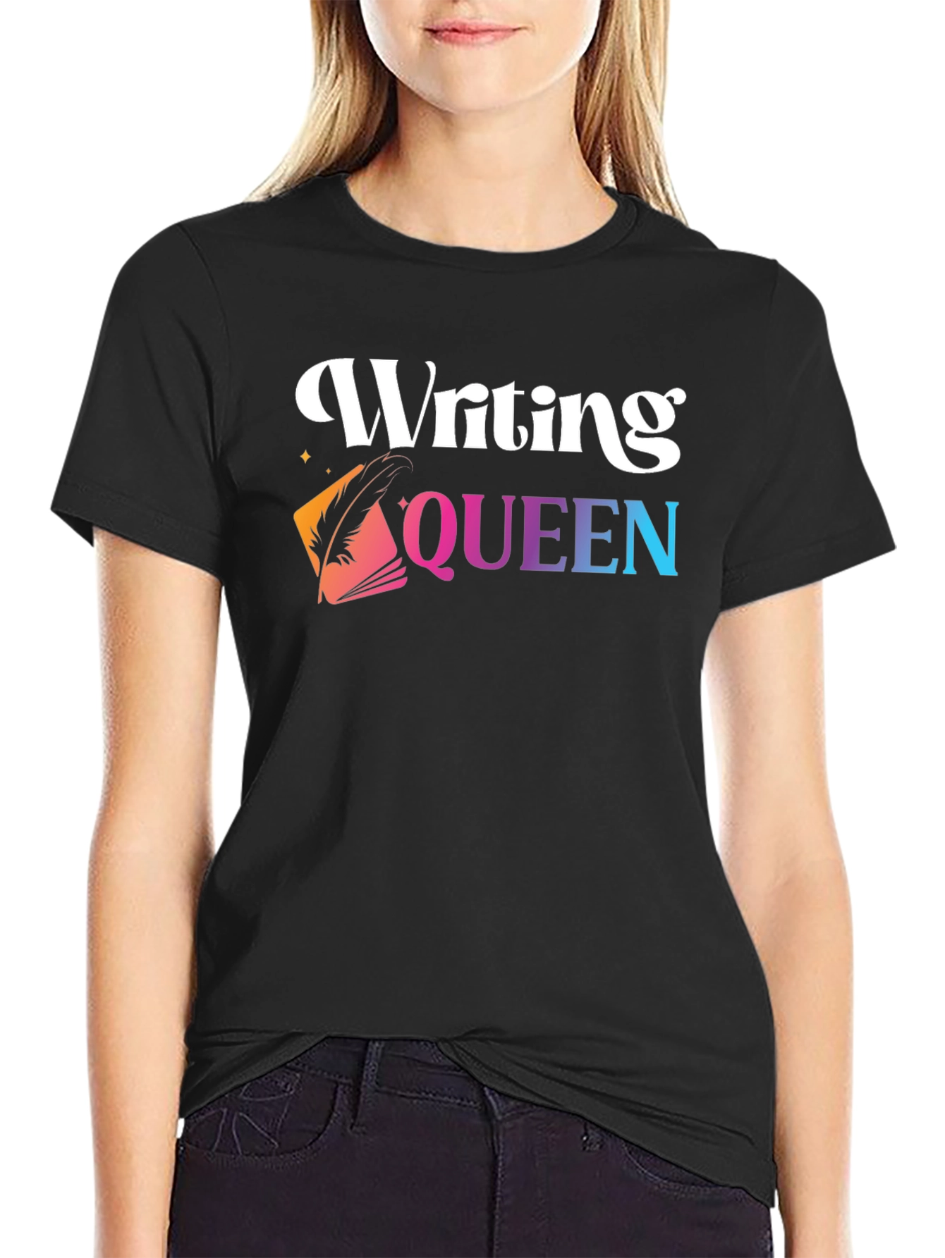 Writing Queen Black Graphic Tee