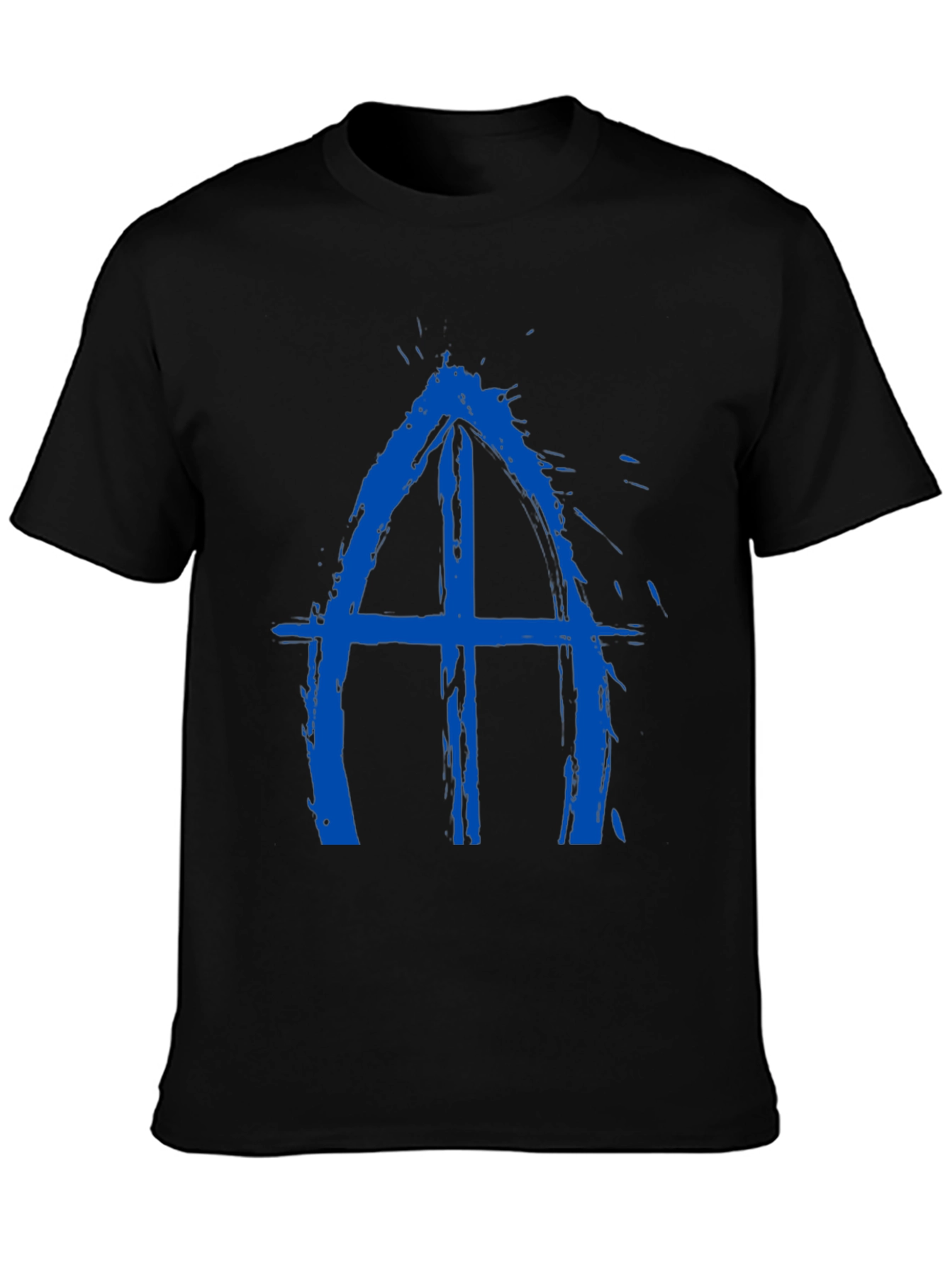 Abstract Blue Symbol Black T-Shirt